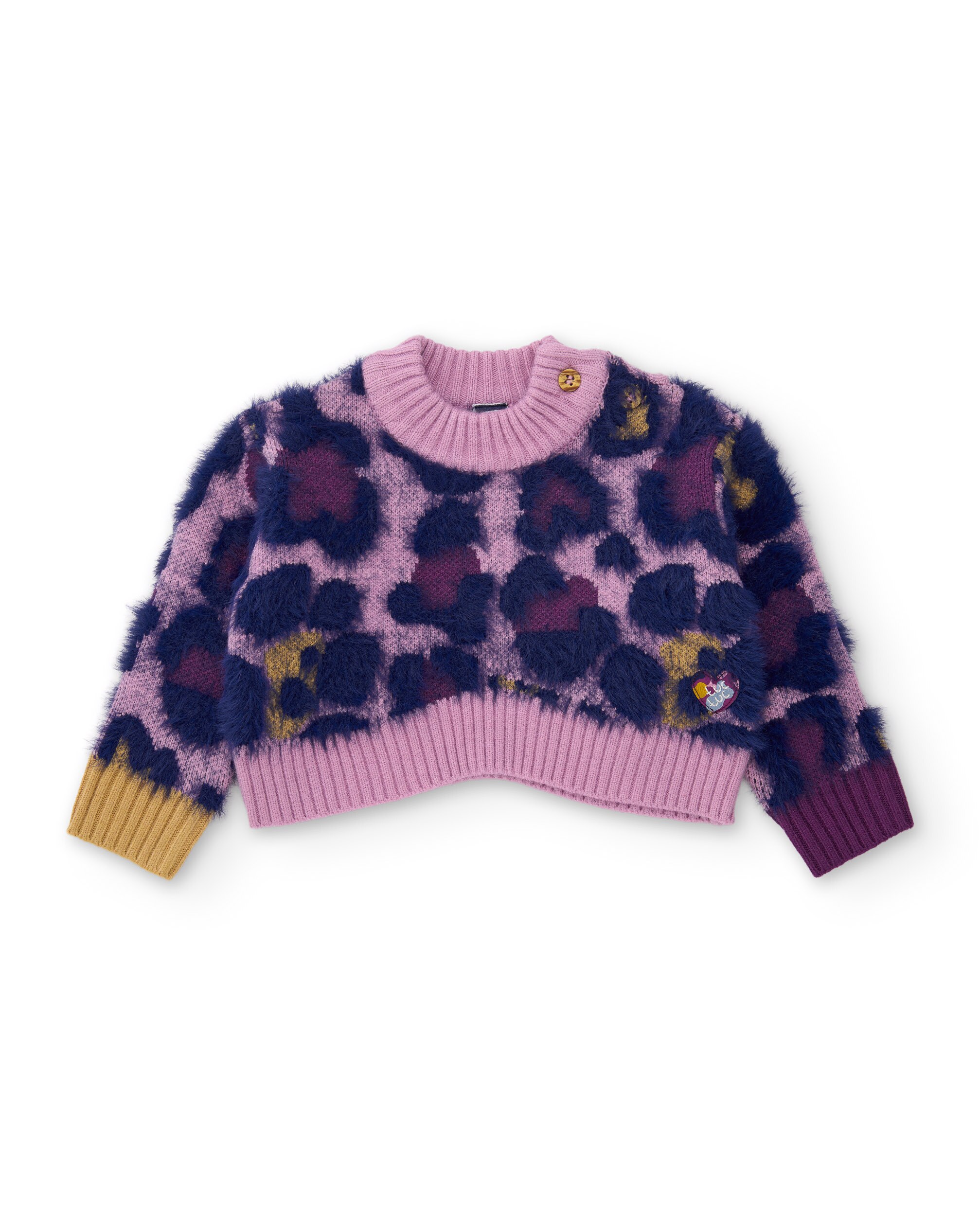 Imagem 0 de Camisola Infantil de Tricô com Estampado Animal Print e Tecido Quente