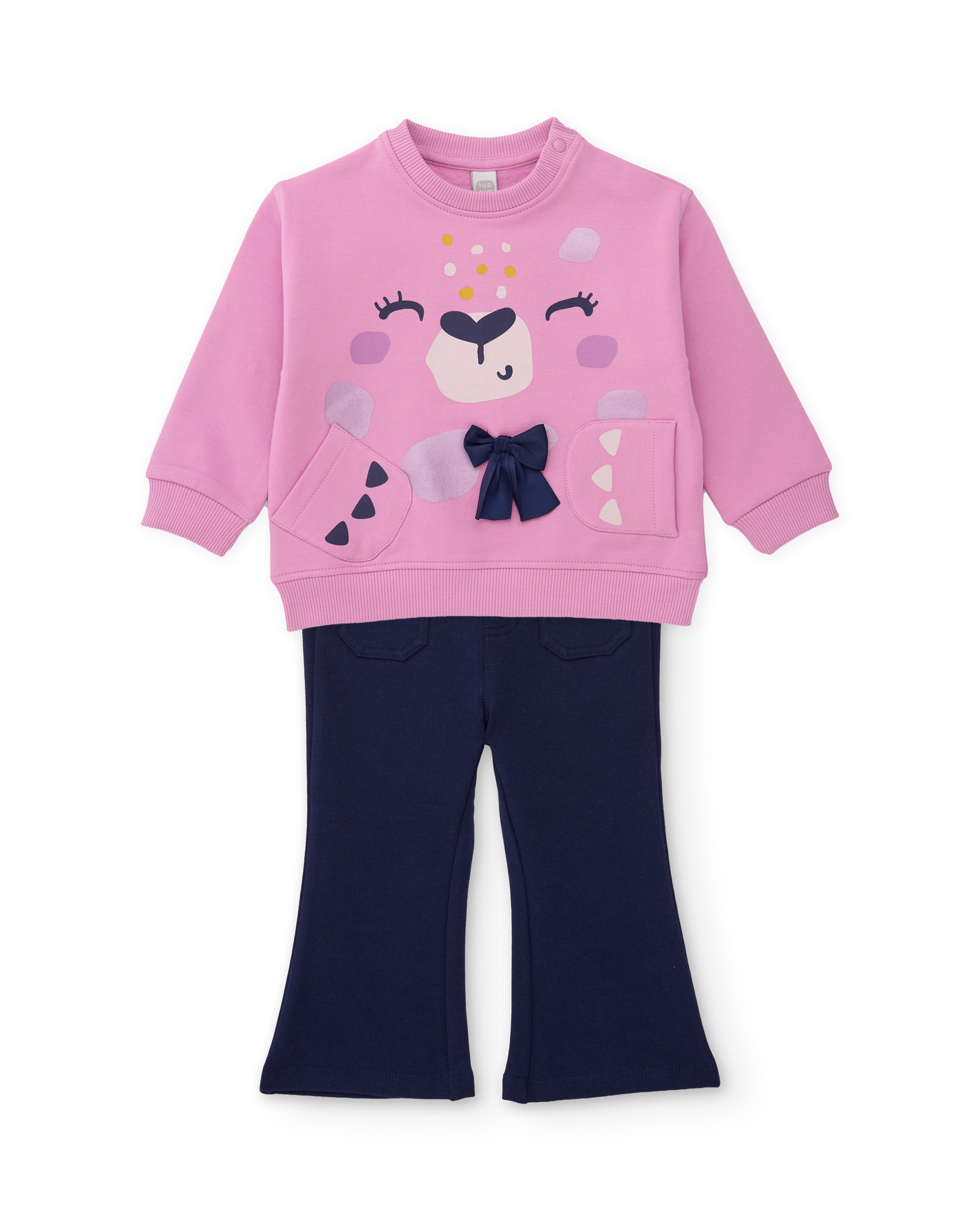 Imagem 0 de Conjunto Infantil de Felpa com Sweatshirt de Design Divertido e Calças em Conjunto
