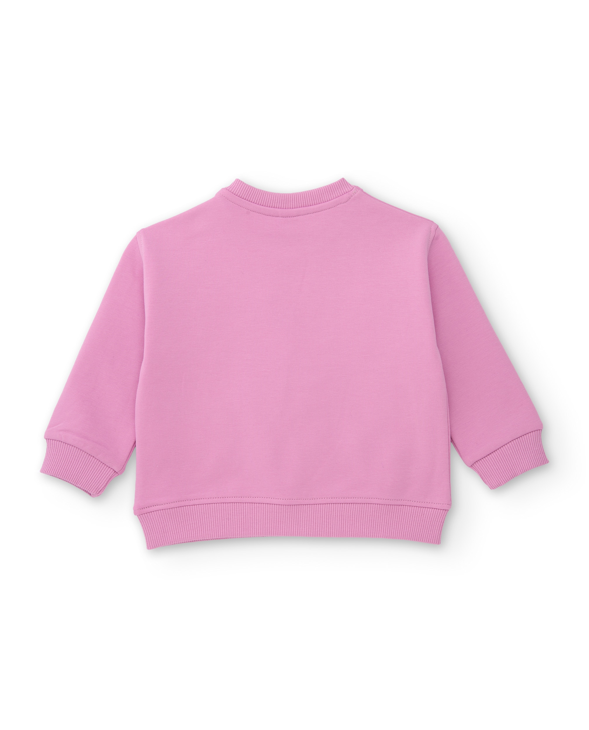 Conjunto Infantil de Felpa com Sweatshirt de Design Divertido e Calças em Conjunto Rosa-4
