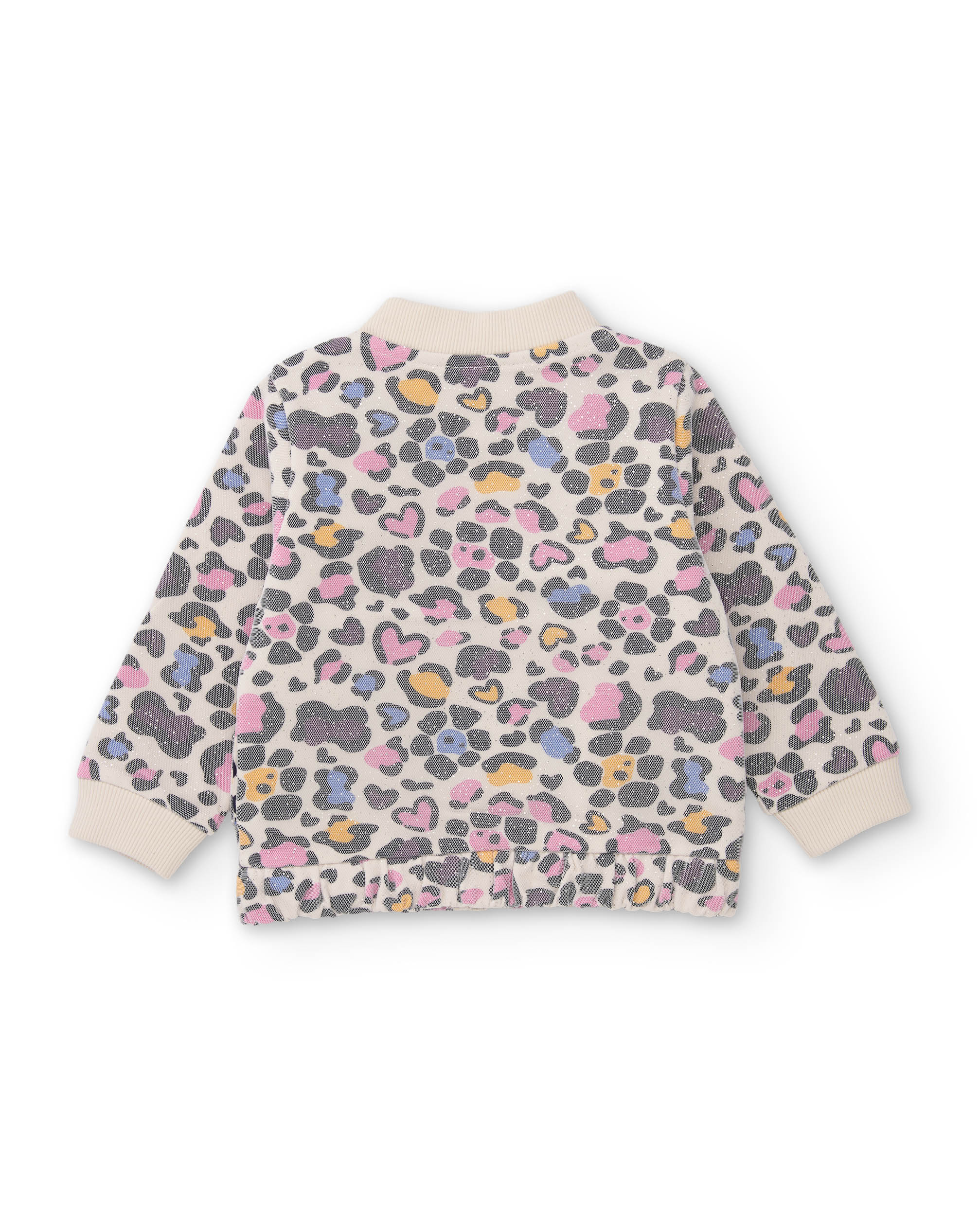 Casaco Infantil de Tecido Plano com Design Animal Print e Fecho Zip Cru-3