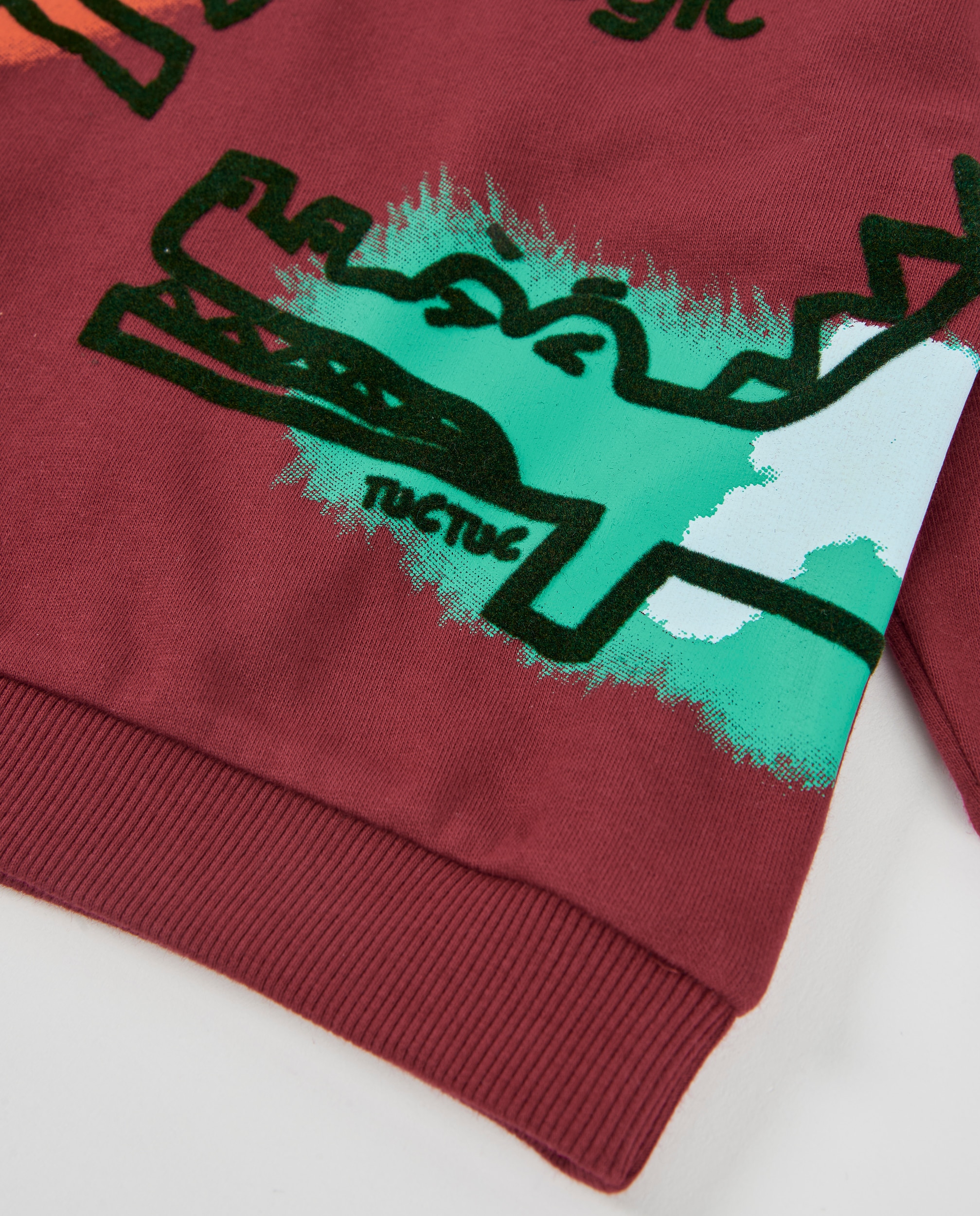 Sweatshirt Infantil de Felpa com Estampado de Animais e Tecido Quente Bordeaux-5