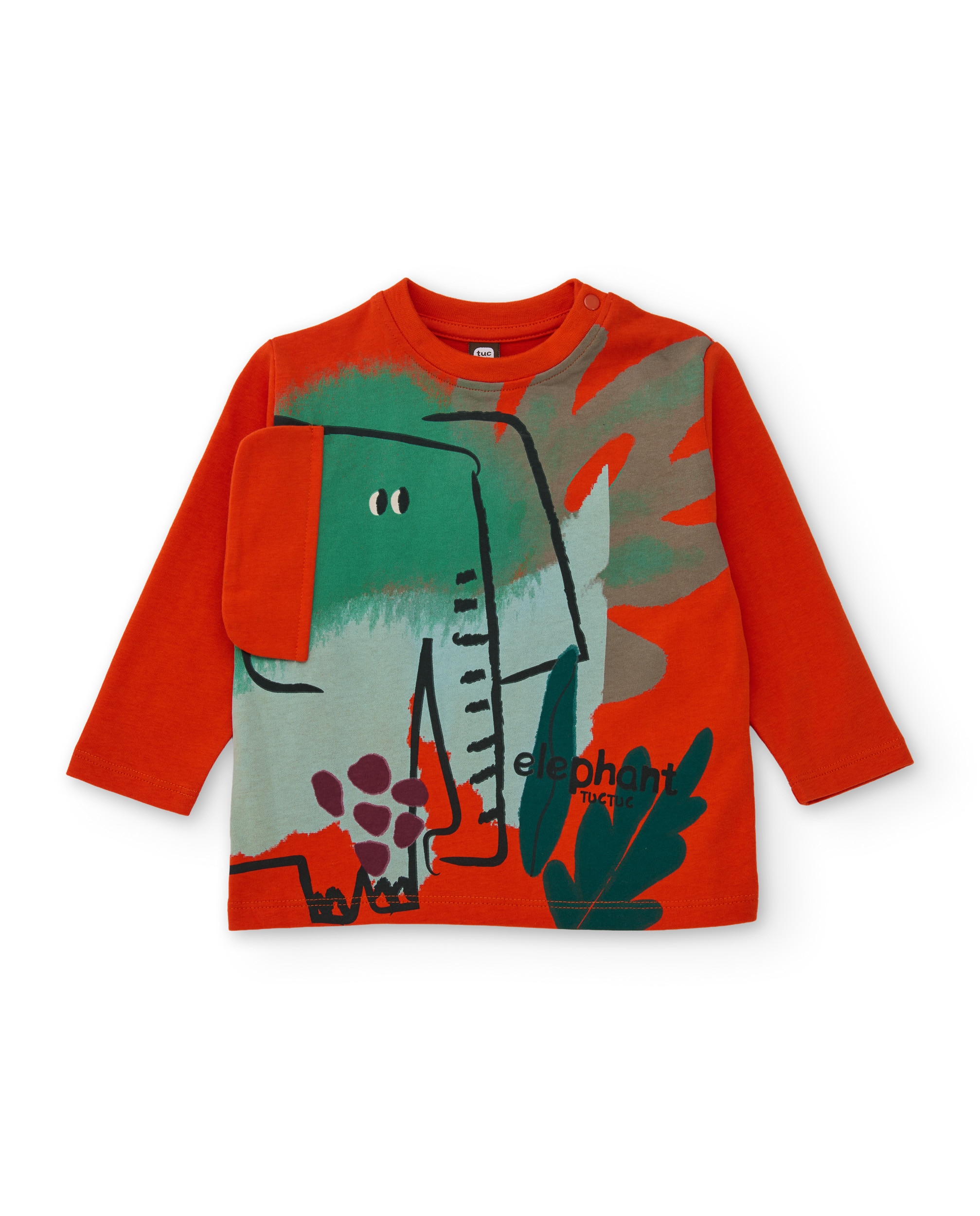 Imagem 0 de T-shirt Infantil de Malha com Design de Elefante e Manga Comprida