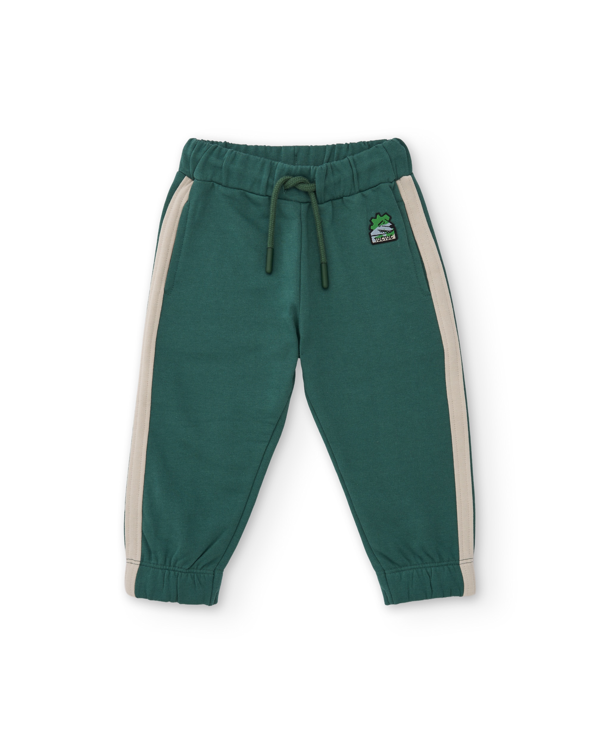 Calças Infantil de Felpa com Bolso Lateral e Cintura Elástica Verde-2