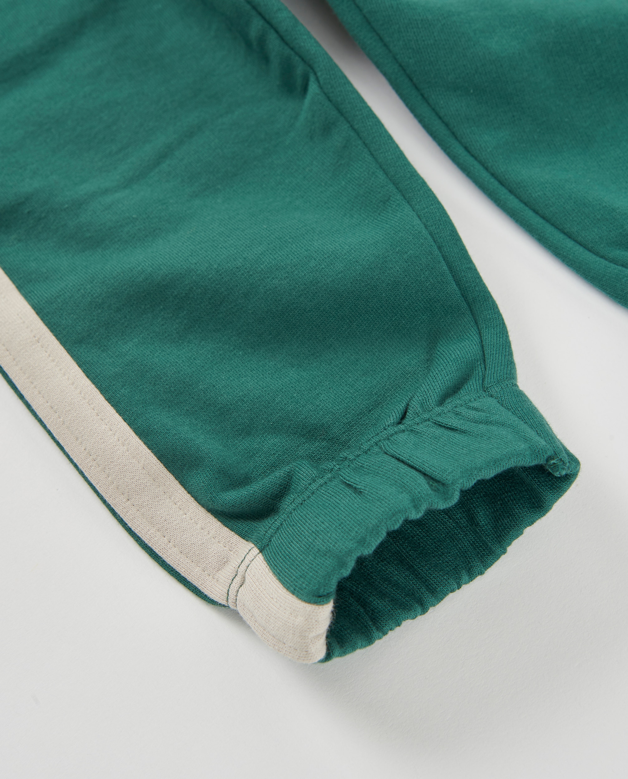 Calças Infantil de Felpa com Bolso Lateral e Cintura Elástica Verde-5