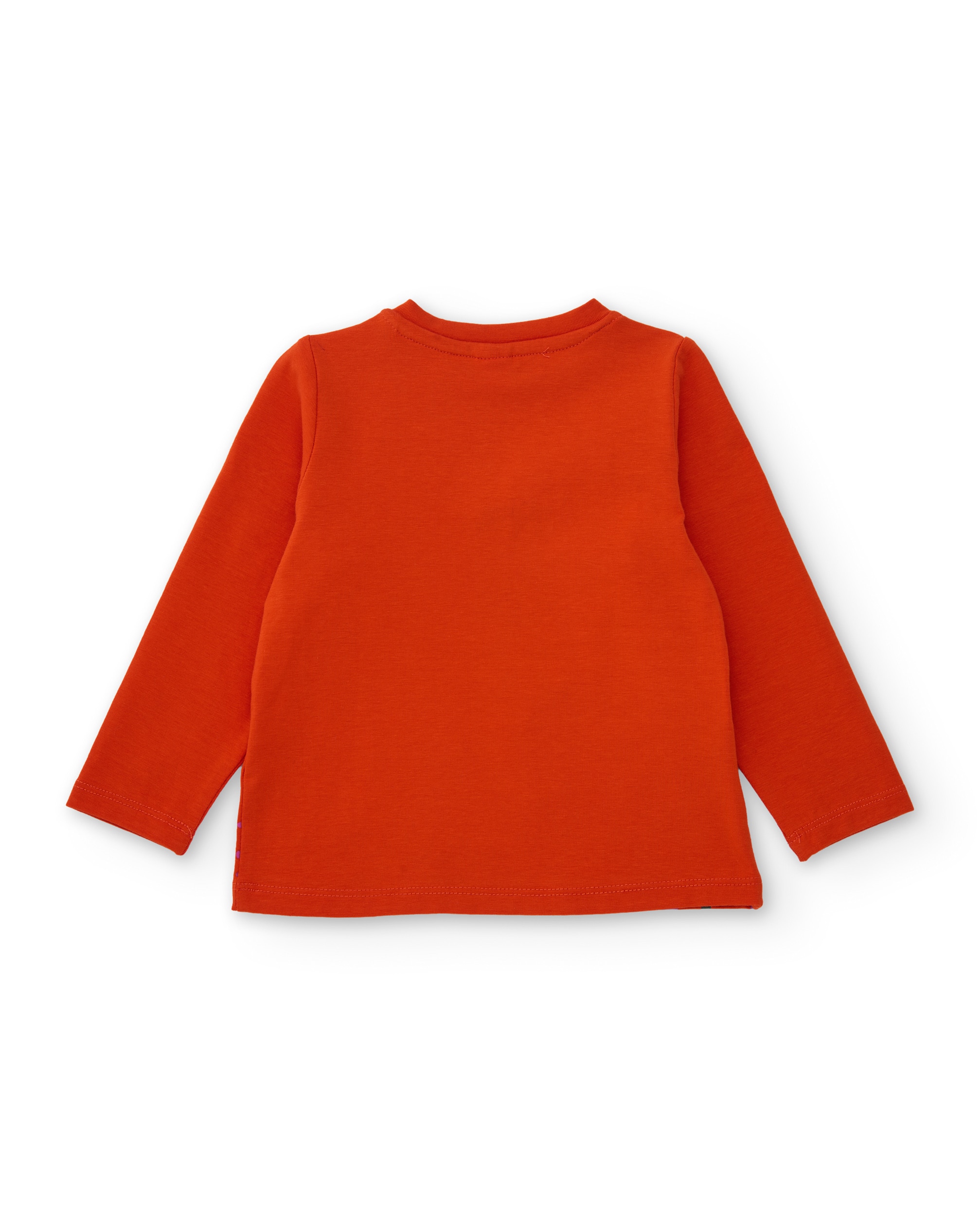 T-shirt Infantil de Malha com Estampado de Flores e Manga Comprida Laranja-2