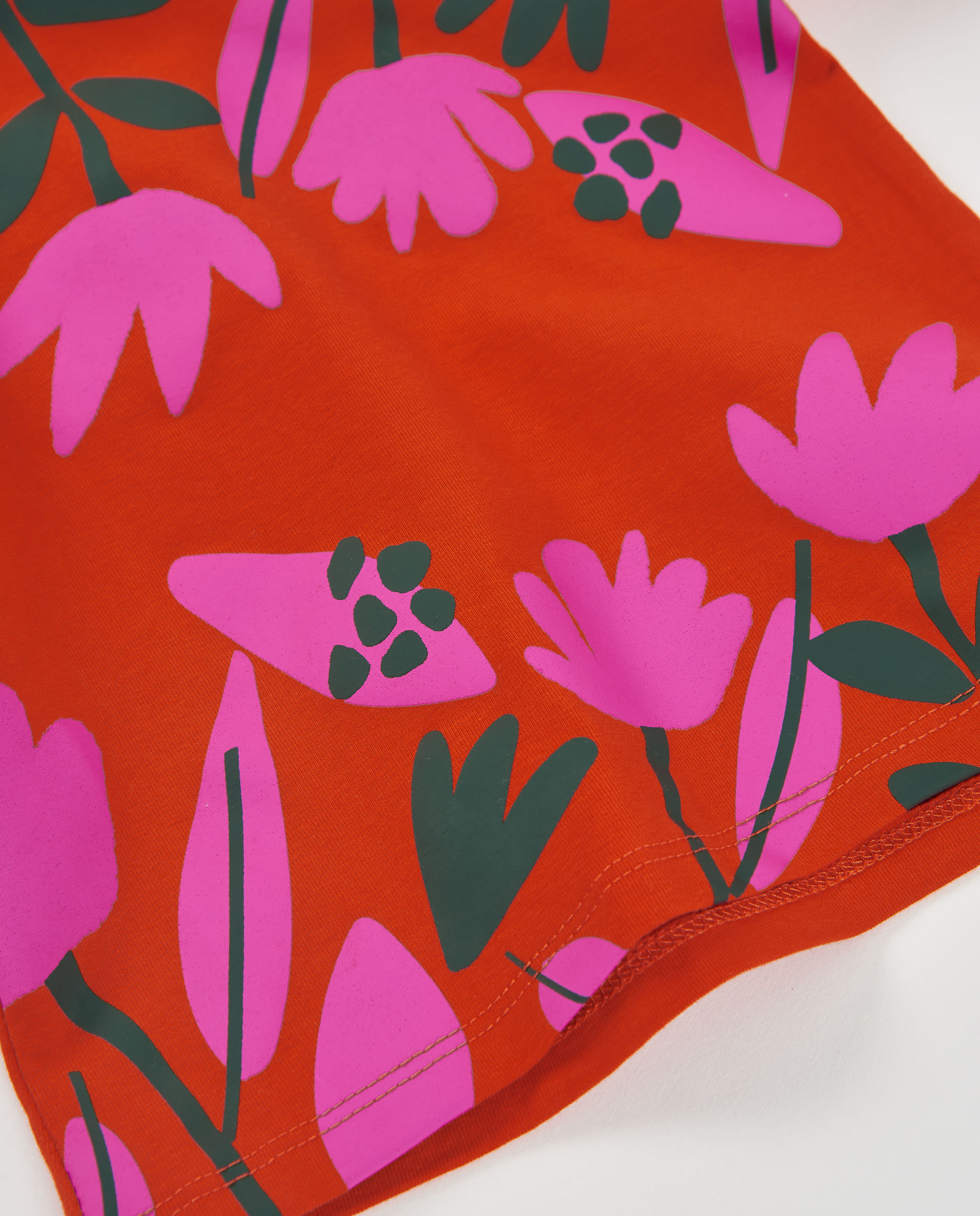 T-shirt Infantil de Malha com Estampado de Flores e Manga Comprida Laranja-4
