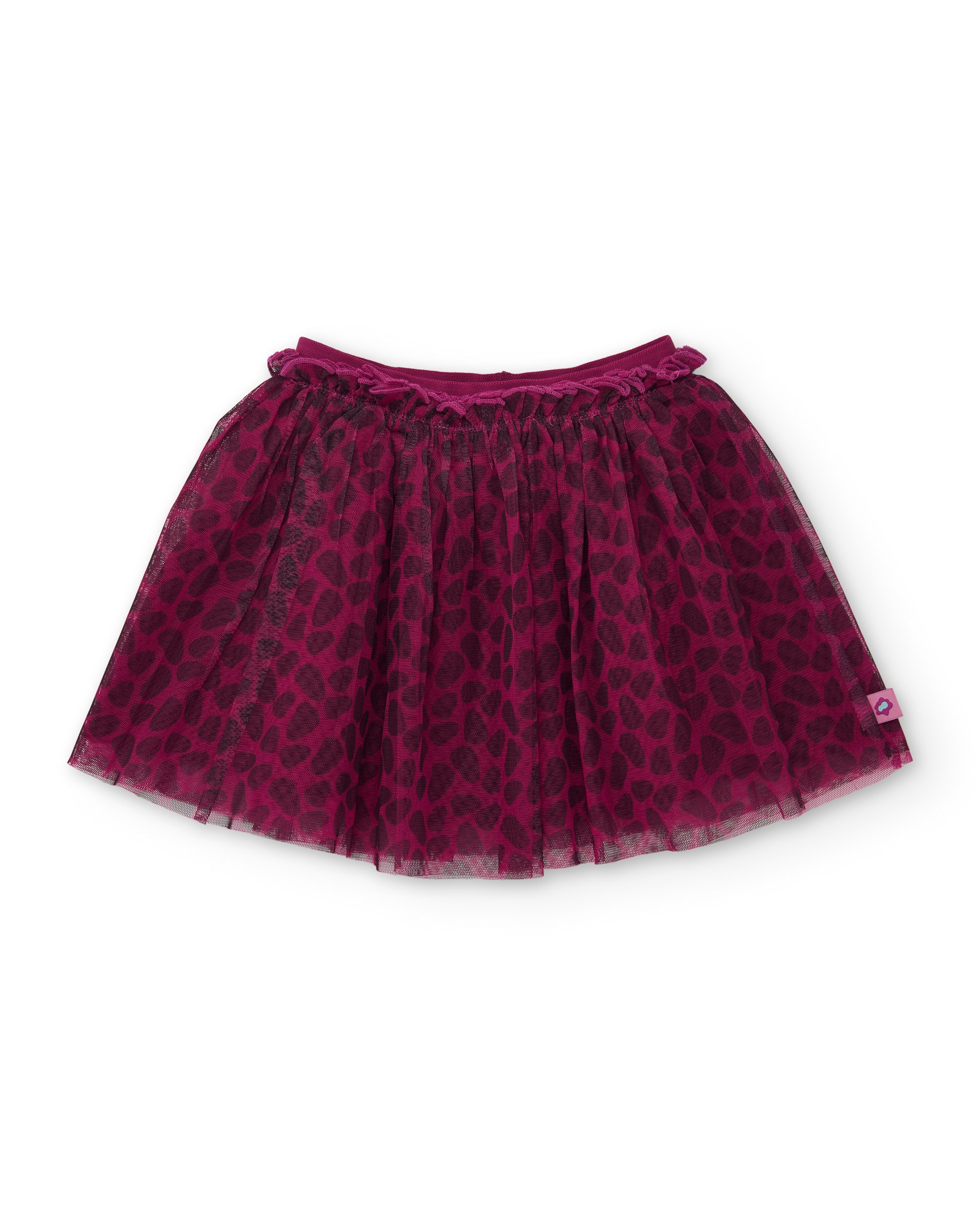 Saia Infantil de Tule com Design Animal Print e Acabamento Elegante Bordeaux-2