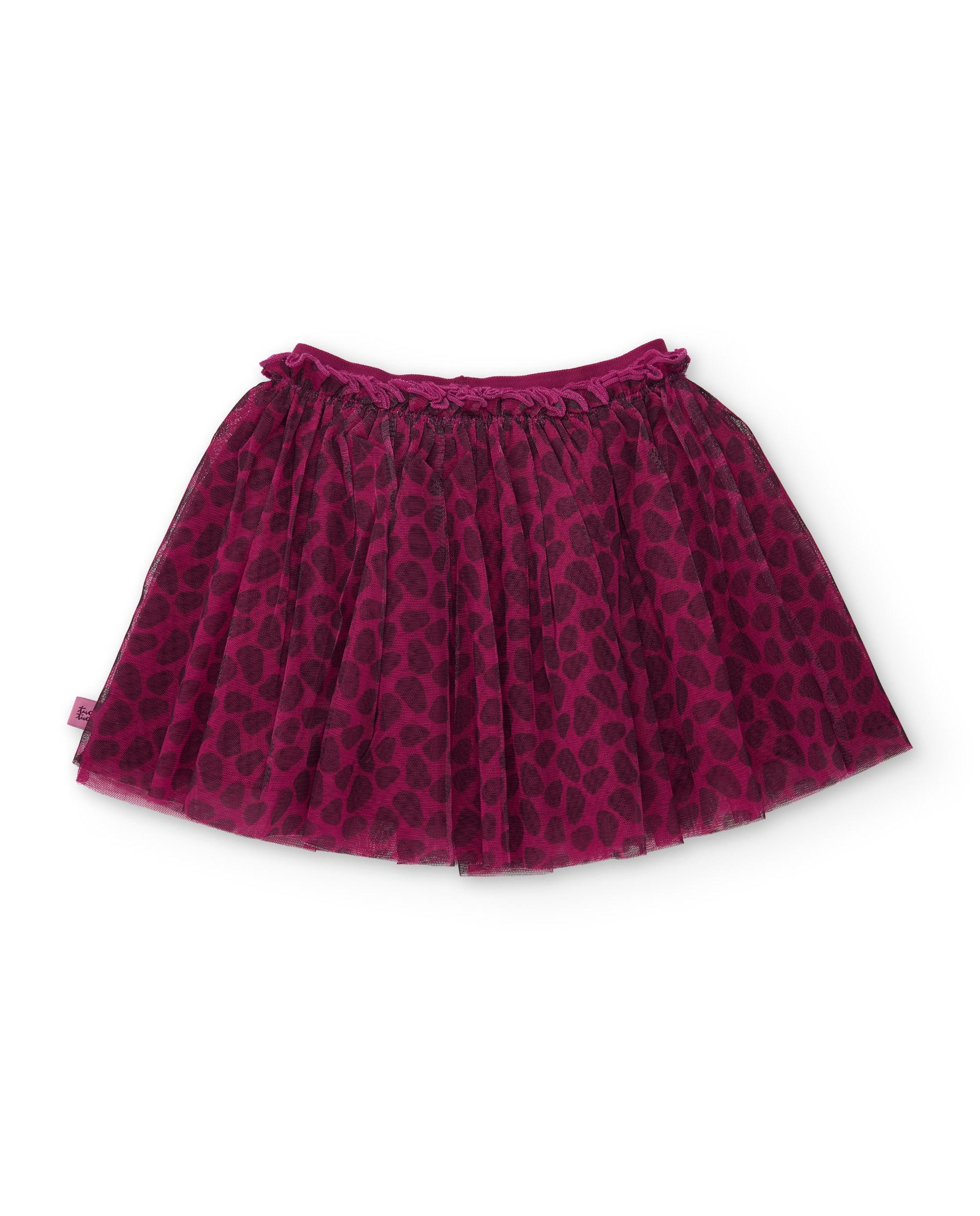 Saia Infantil de Tule com Design Animal Print e Acabamento Elegante Bordeaux-3