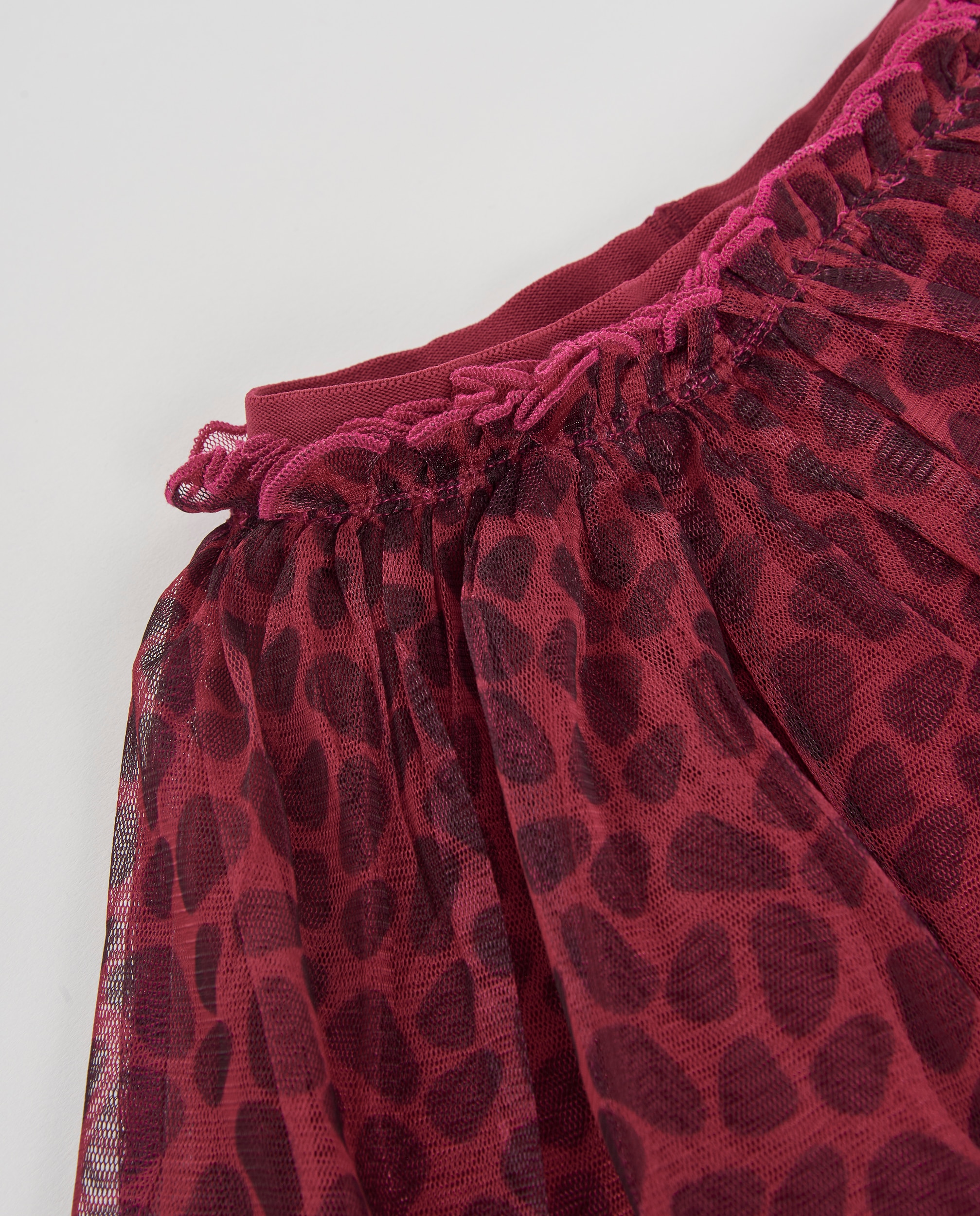 Saia Infantil de Tule com Design Animal Print e Acabamento Elegante Bordeaux-4