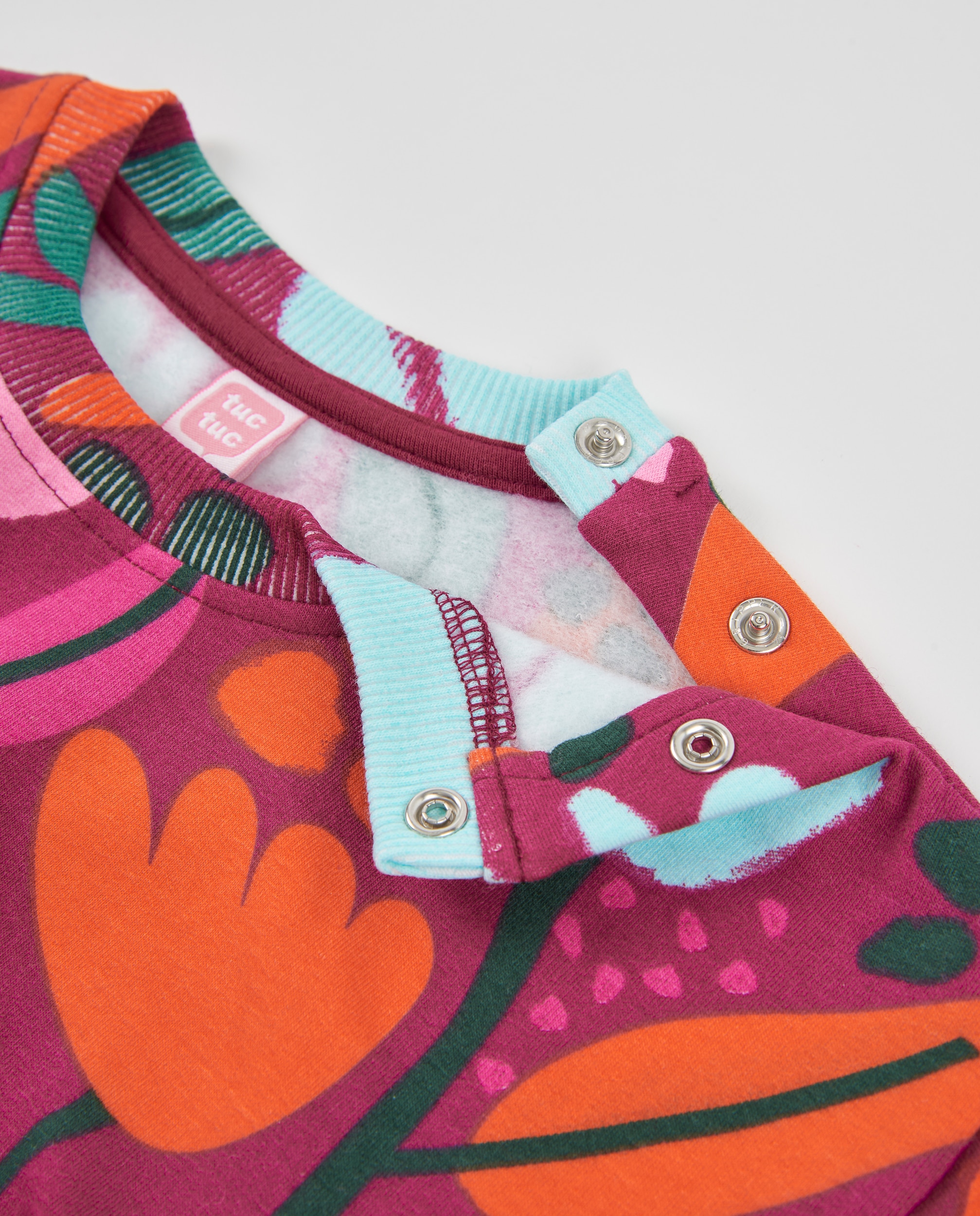 Sweatshirt Infantil de Felpa com Estampado Floral e Cores Vivas Bordeaux-4