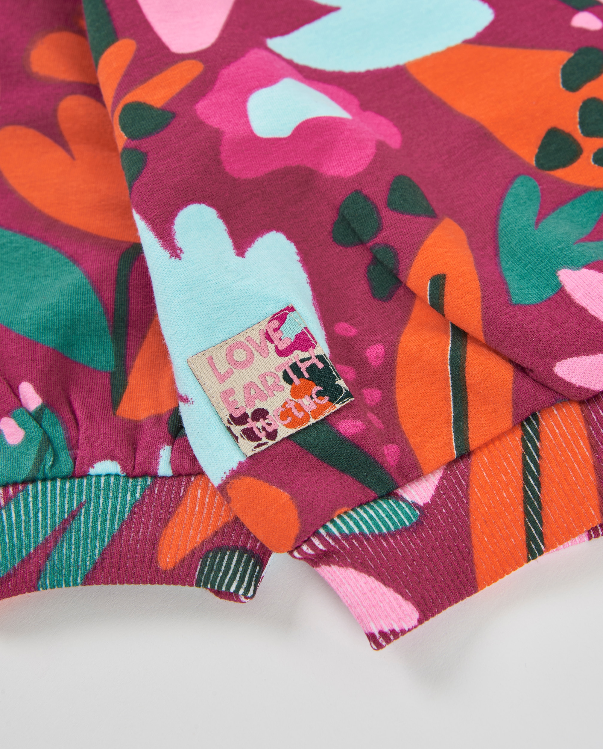 Sweatshirt Infantil de Felpa com Estampado Floral e Cores Vivas Bordeaux-5