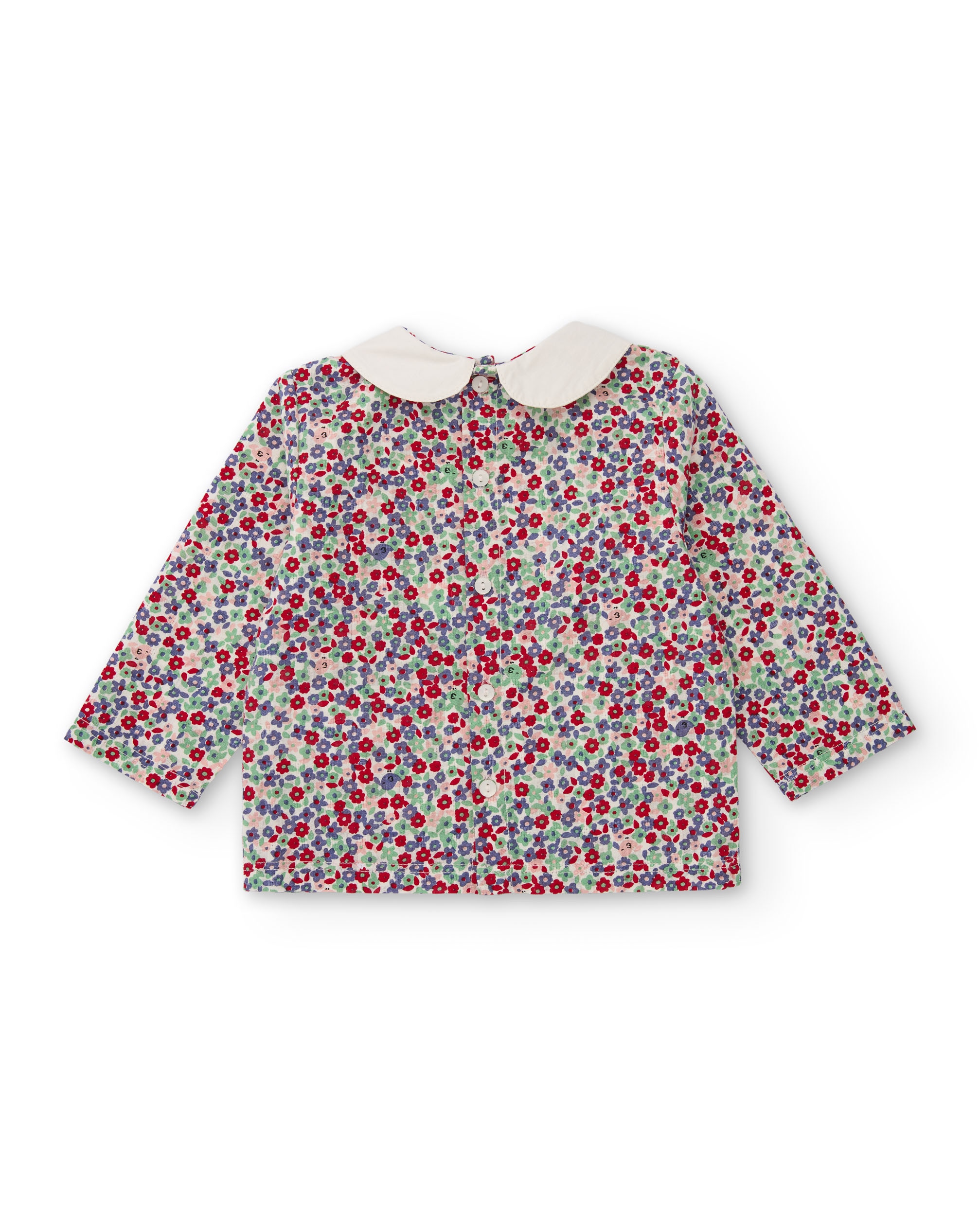 Conjunto para Bebé com Blusa de Tecido Plano e Leggings de Malha Canelada Multicolor-3