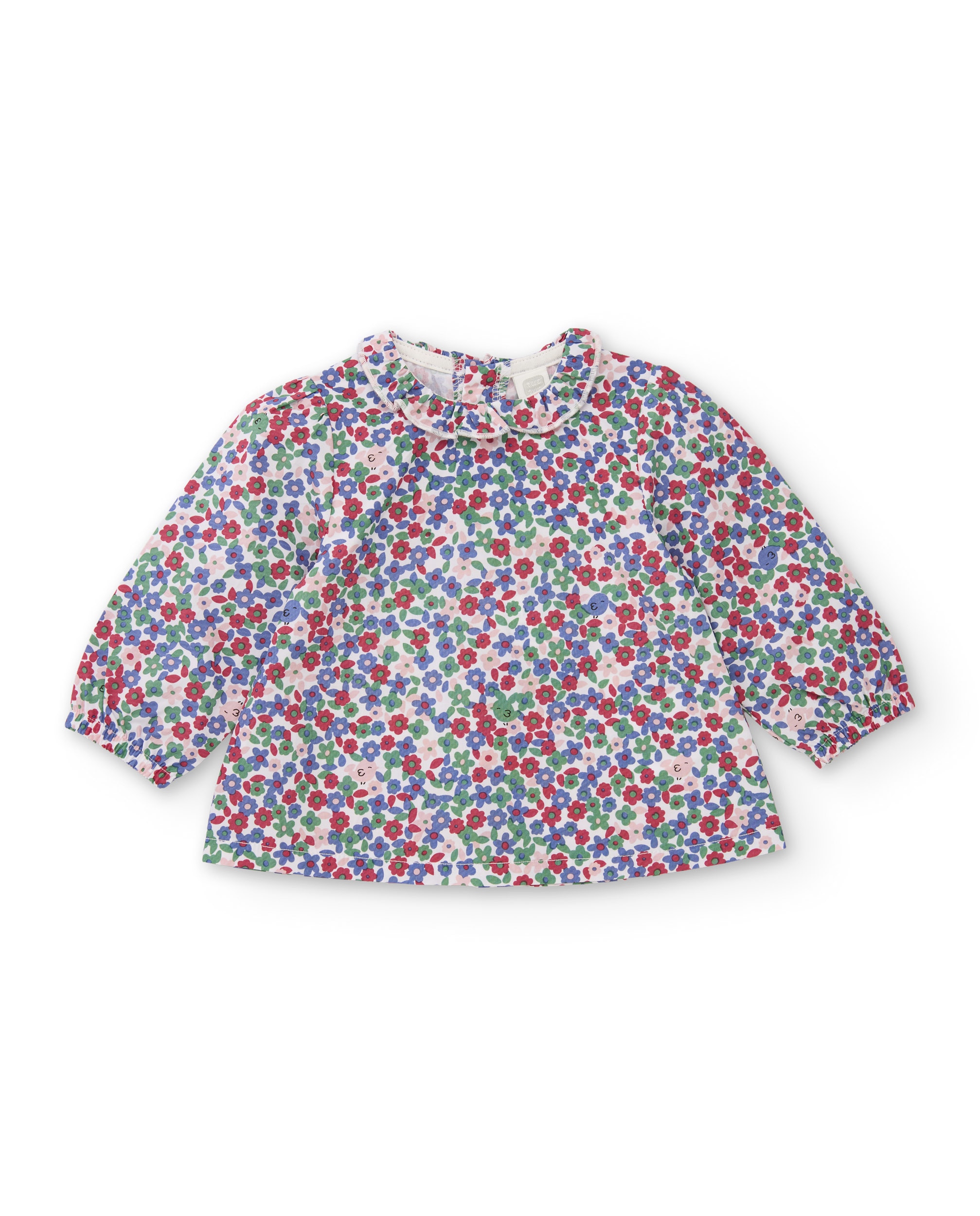 Conjunto para Bebé com Blusa Floral de Tecido Plano e Calças de Malha Multicolor-2
