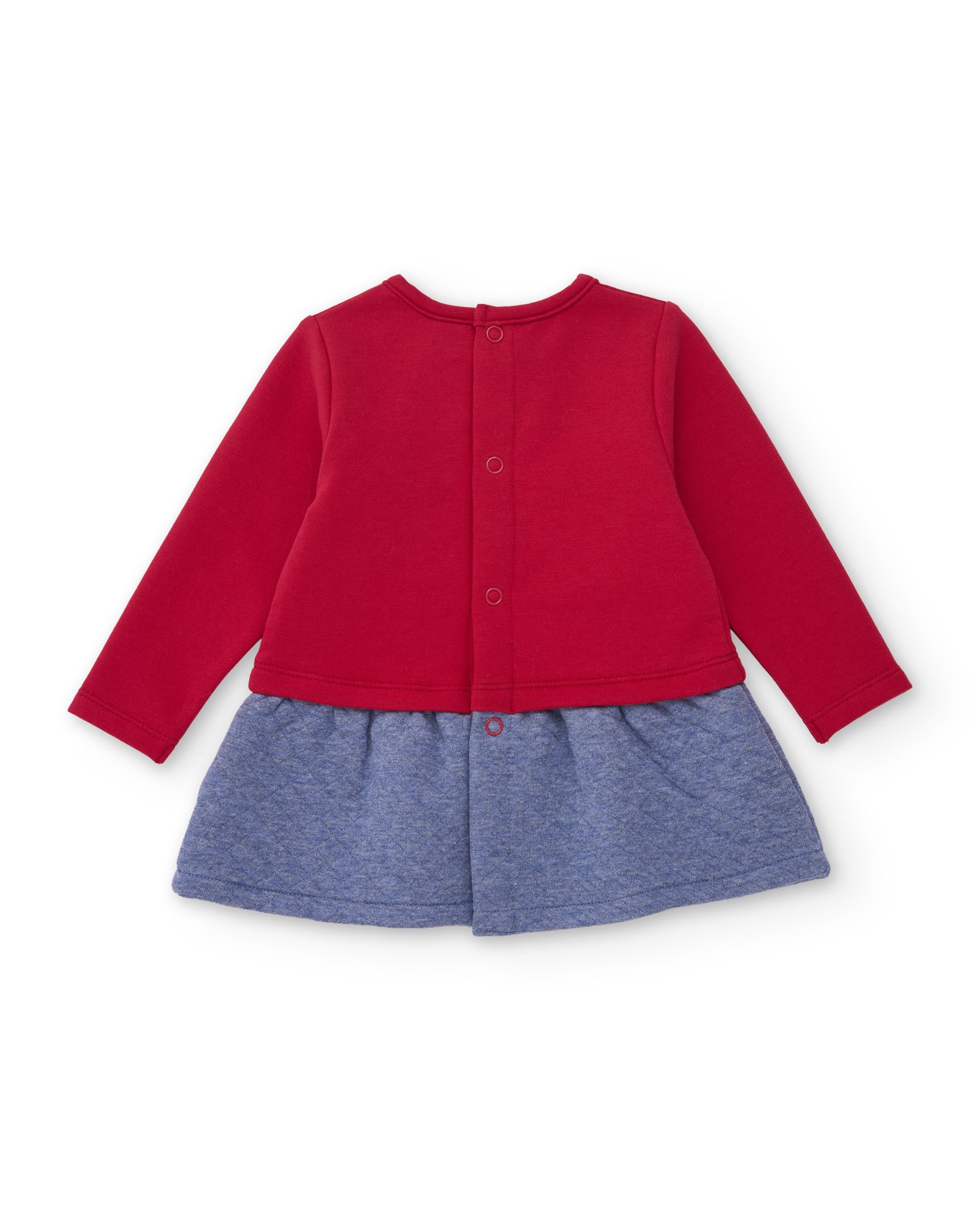 Vestido de Felpa para Bebé com Design de Cachorro Vermelho-2