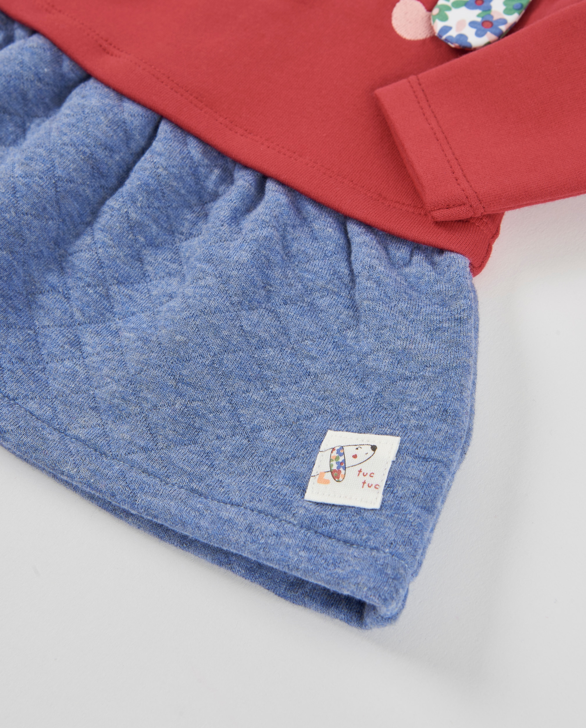 Vestido de Felpa para Bebé com Design de Cachorro Vermelho-3