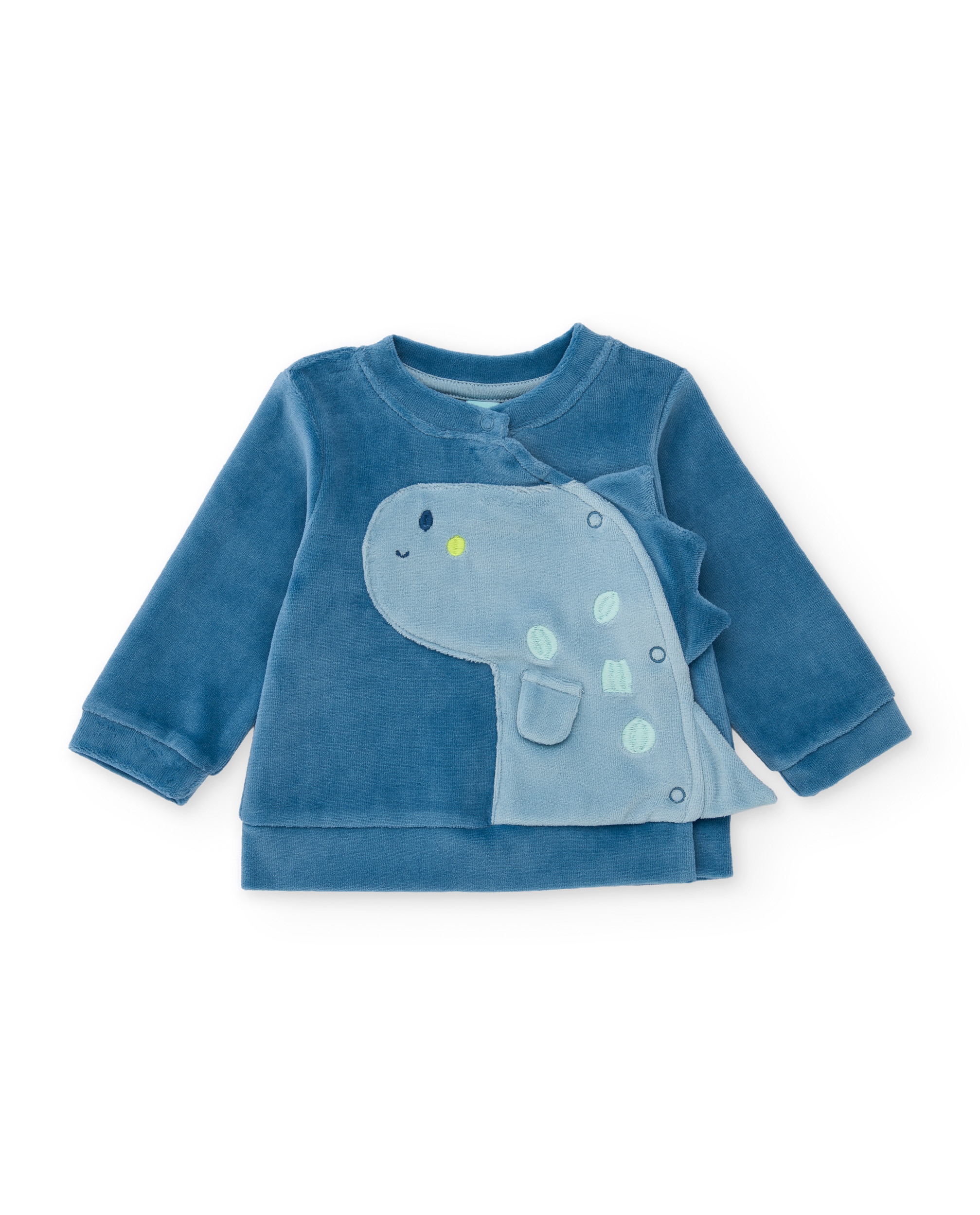 Conjunto de Malha para Bebé com Dinossauro em Relevo Azul-2