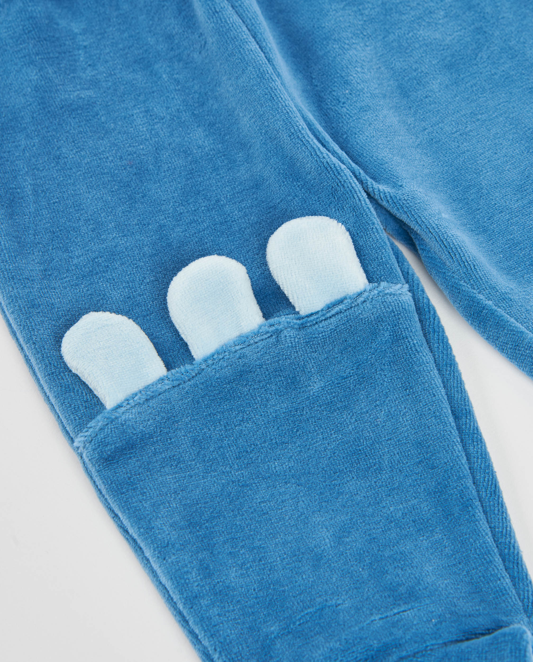 Conjunto de Malha para Bebé com Dinossauro em Relevo Azul-7