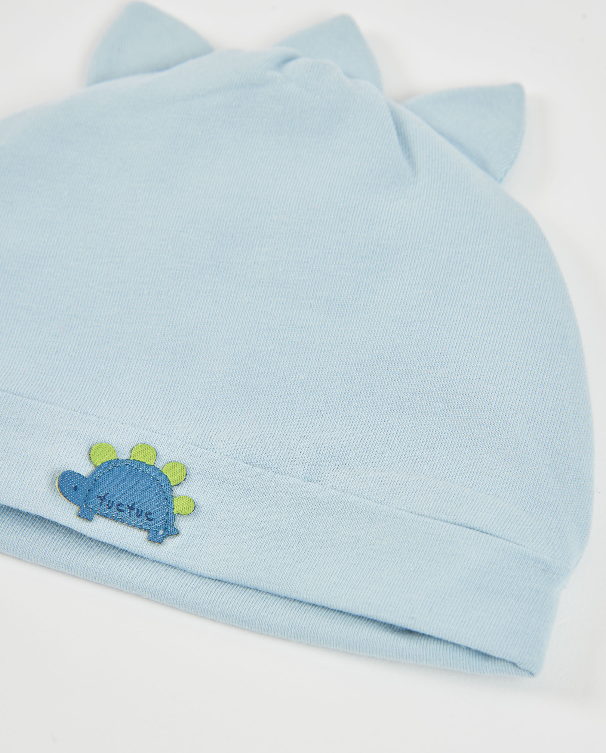 Chapéu para Bebé de Algodão com Design Animal Azul-claro-4