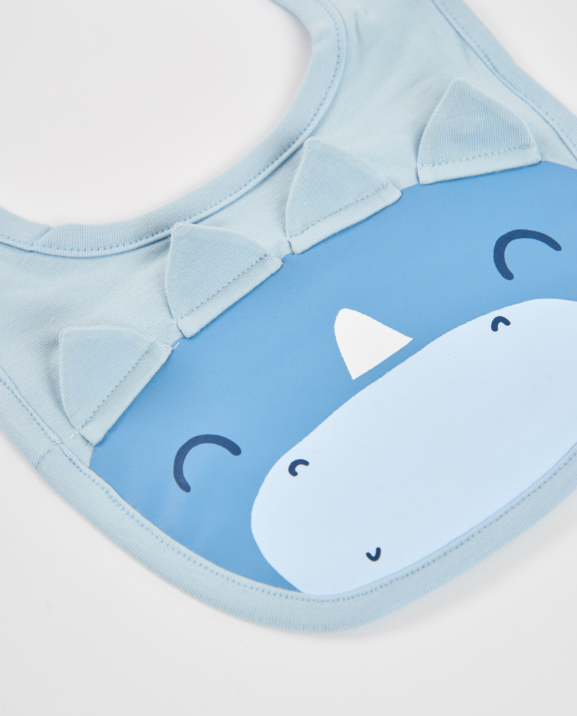 Pack de Babetes para Bebé de Algodão e Design Divertido Azul-claro-4