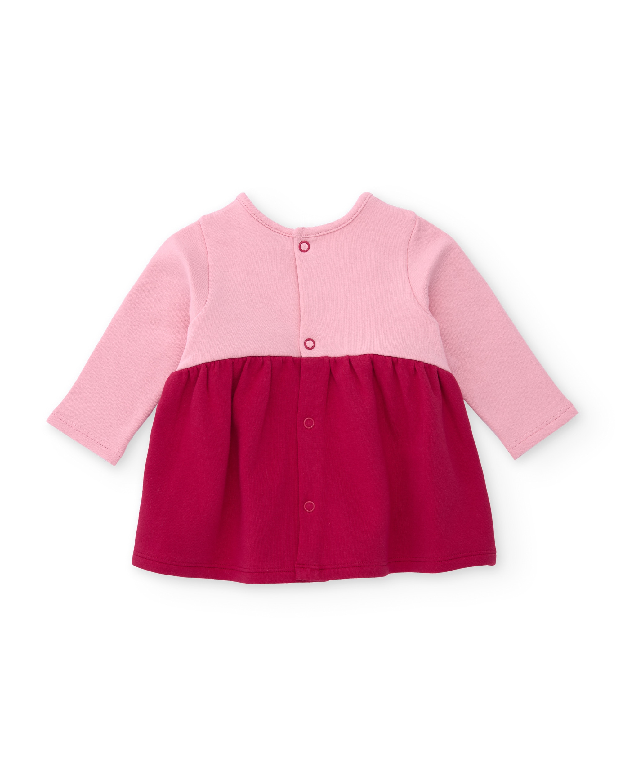 Vestido de Felpa para Bebé com Urso Bordado Bordeaux-2