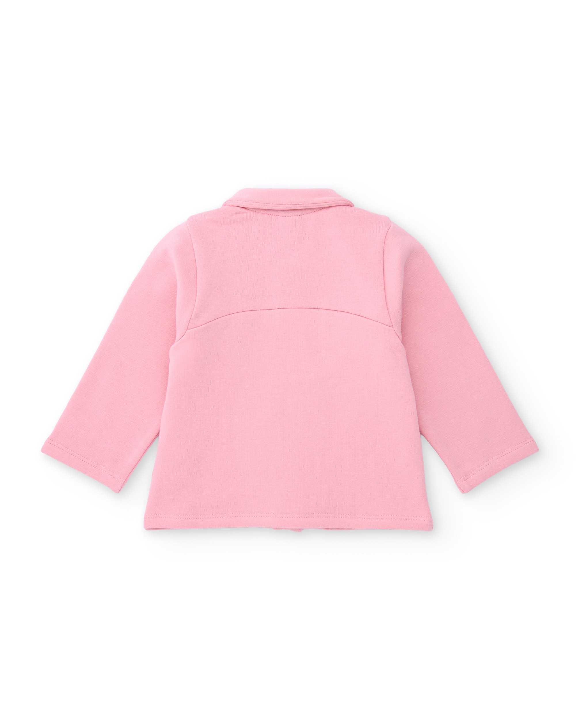 Conjunto de Felpa para Bebé de Três Peças com Detalhes Bordados Rosa-3
