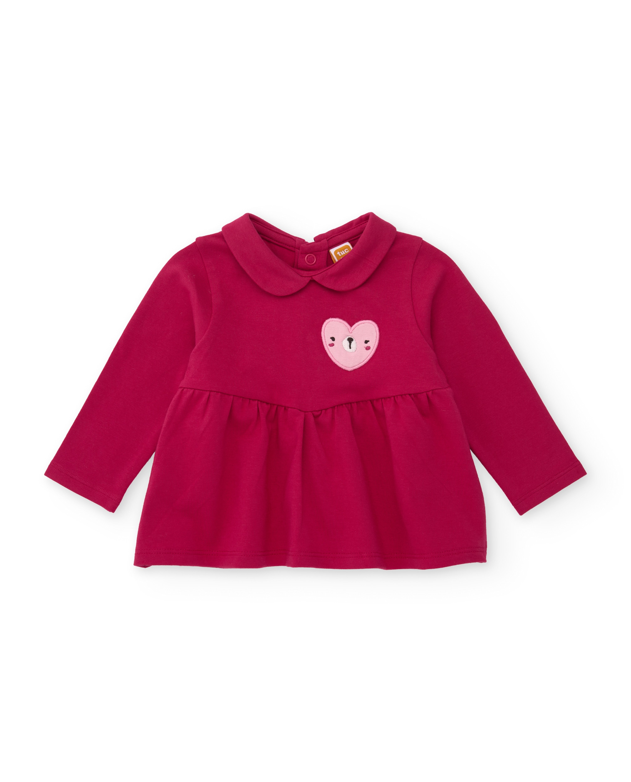Conjunto de Felpa para Bebé de Três Peças com Detalhes Bordados Rosa-4