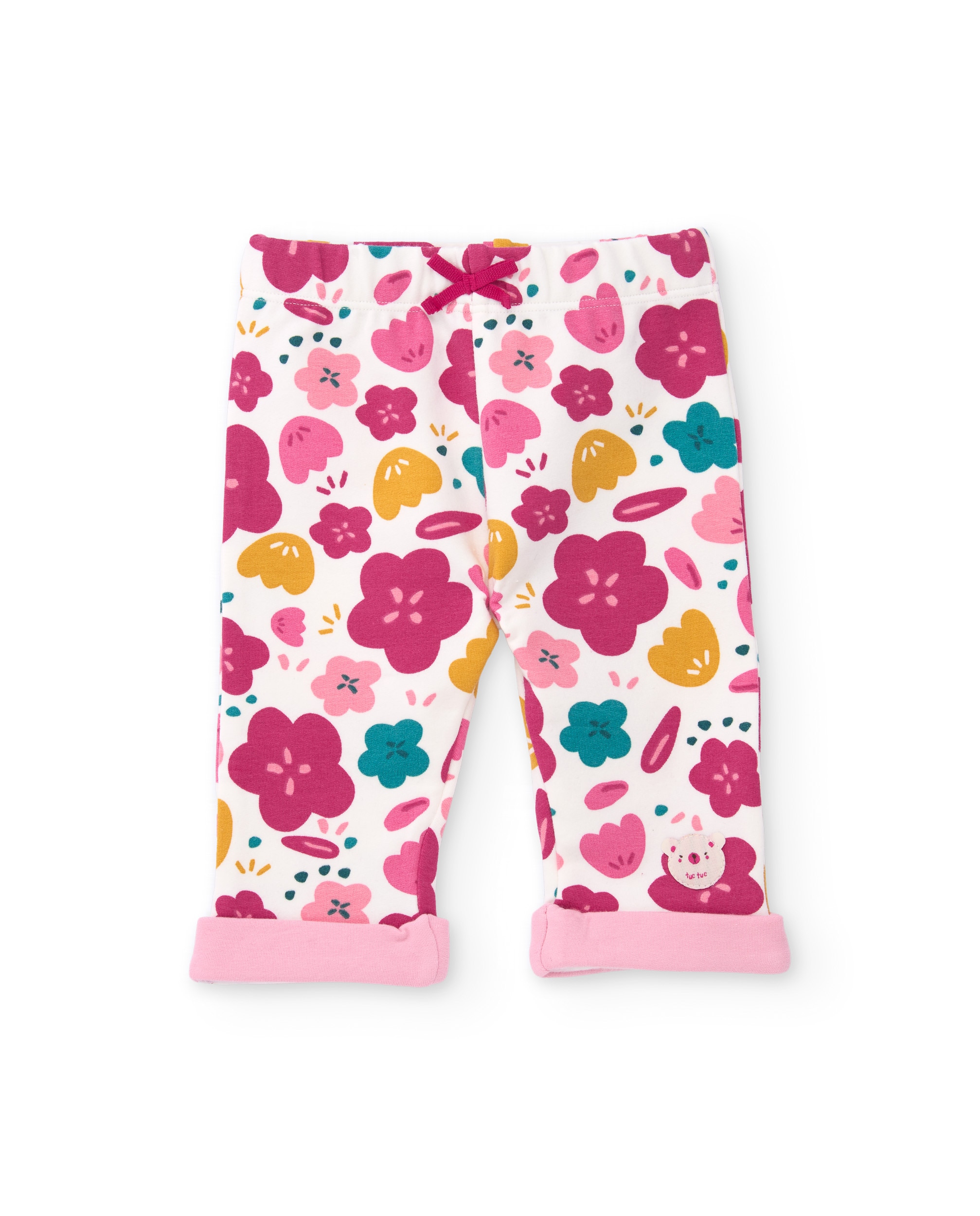 Conjunto de Felpa para Bebé de Três Peças com Detalhes Bordados Rosa-6