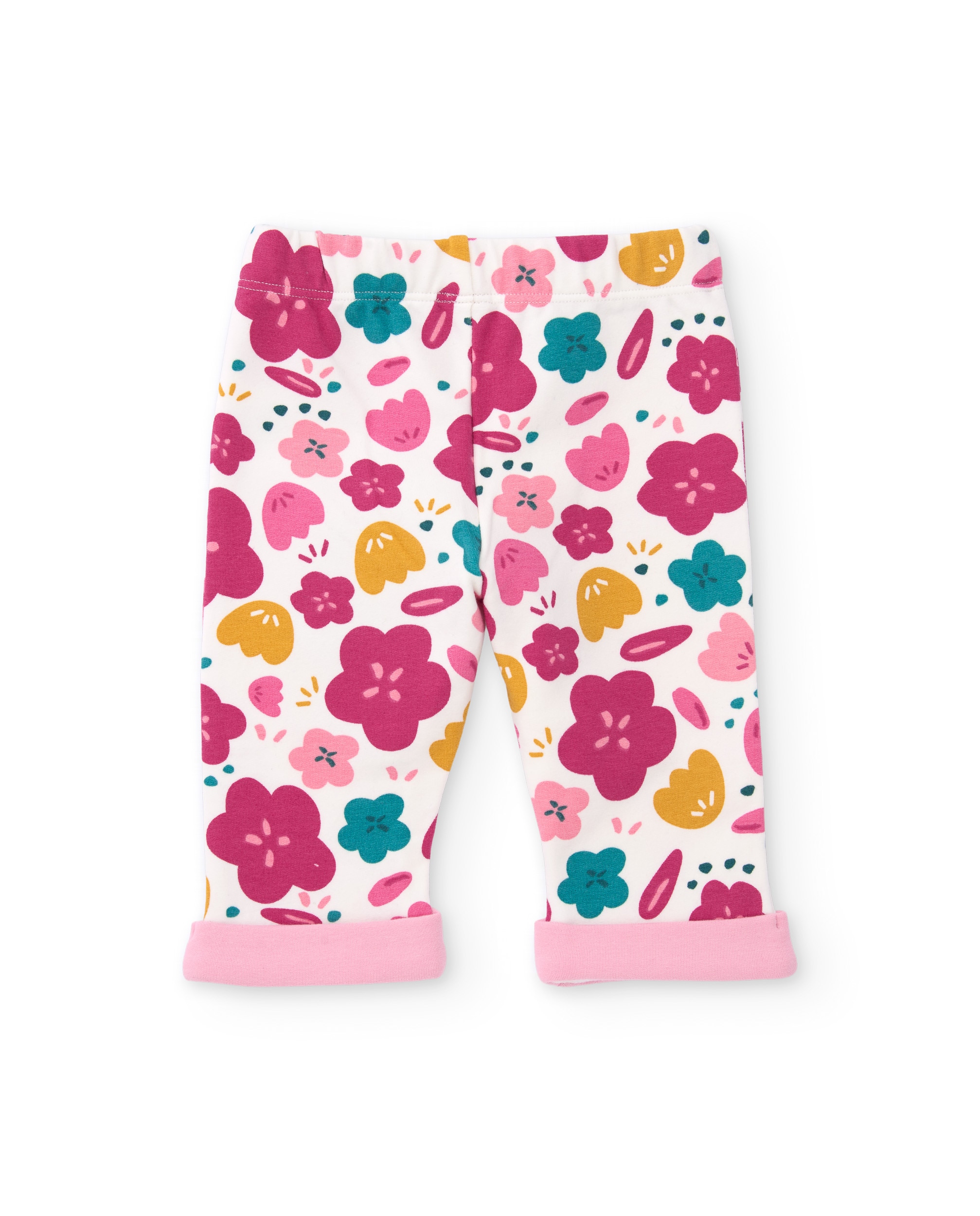 Conjunto de Felpa para Bebé de Três Peças com Detalhes Bordados Rosa-7