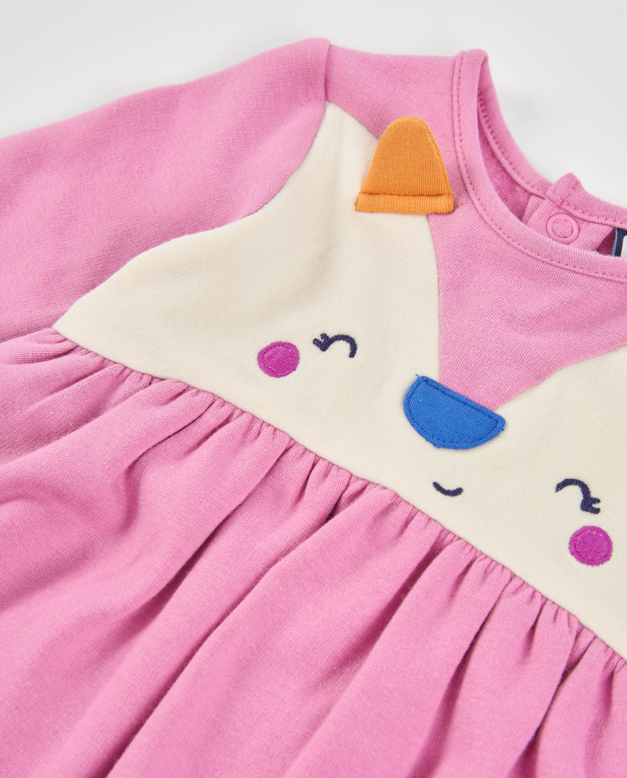 Vestido de Felpa para Bebé com Estampado de Animais Rosa-3