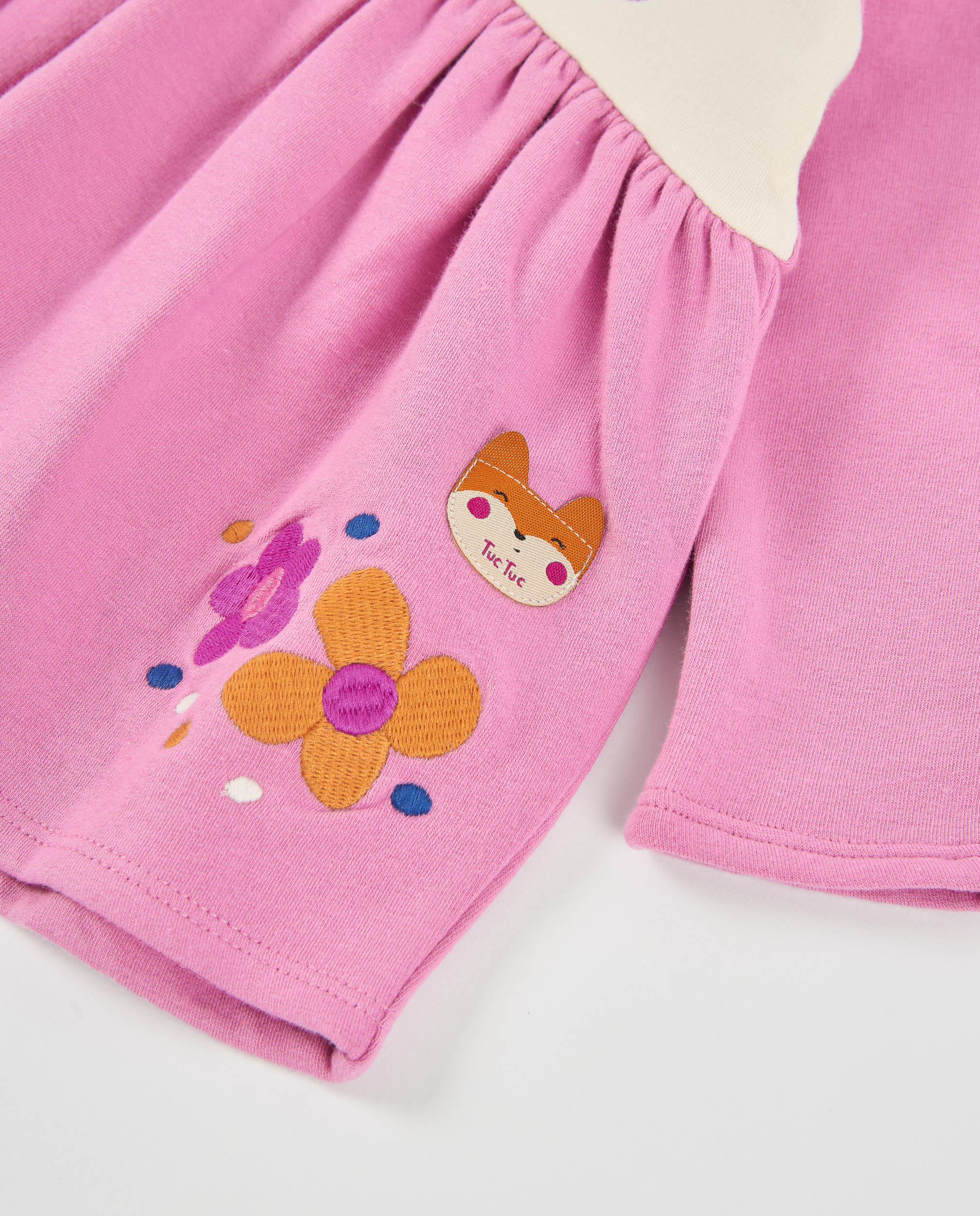 Vestido de Felpa para Bebé com Estampado de Animais Rosa-4