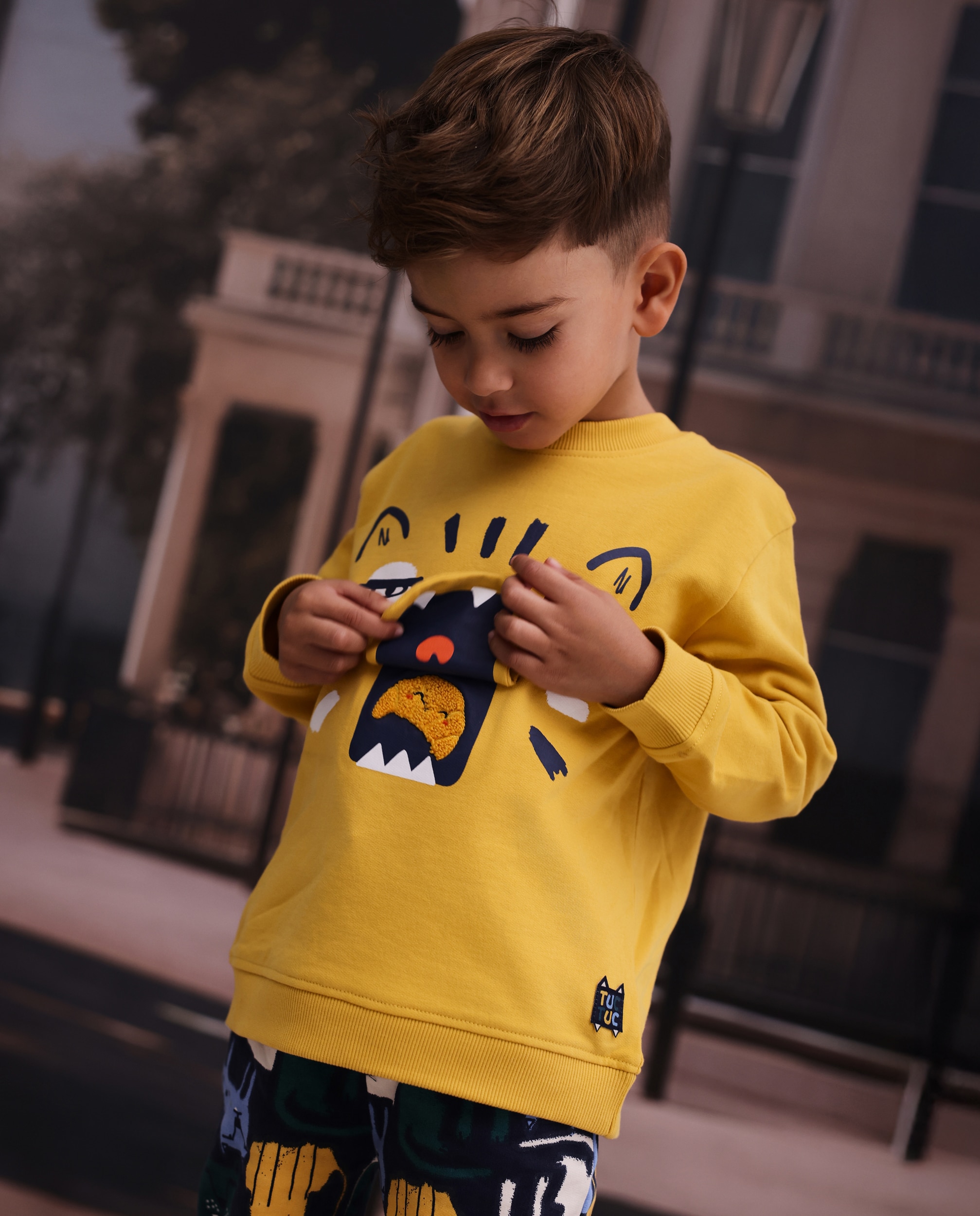 Imagem 0 de Sweatshirt Infantil de Felpa com Design Tigre e Aplique Divertido