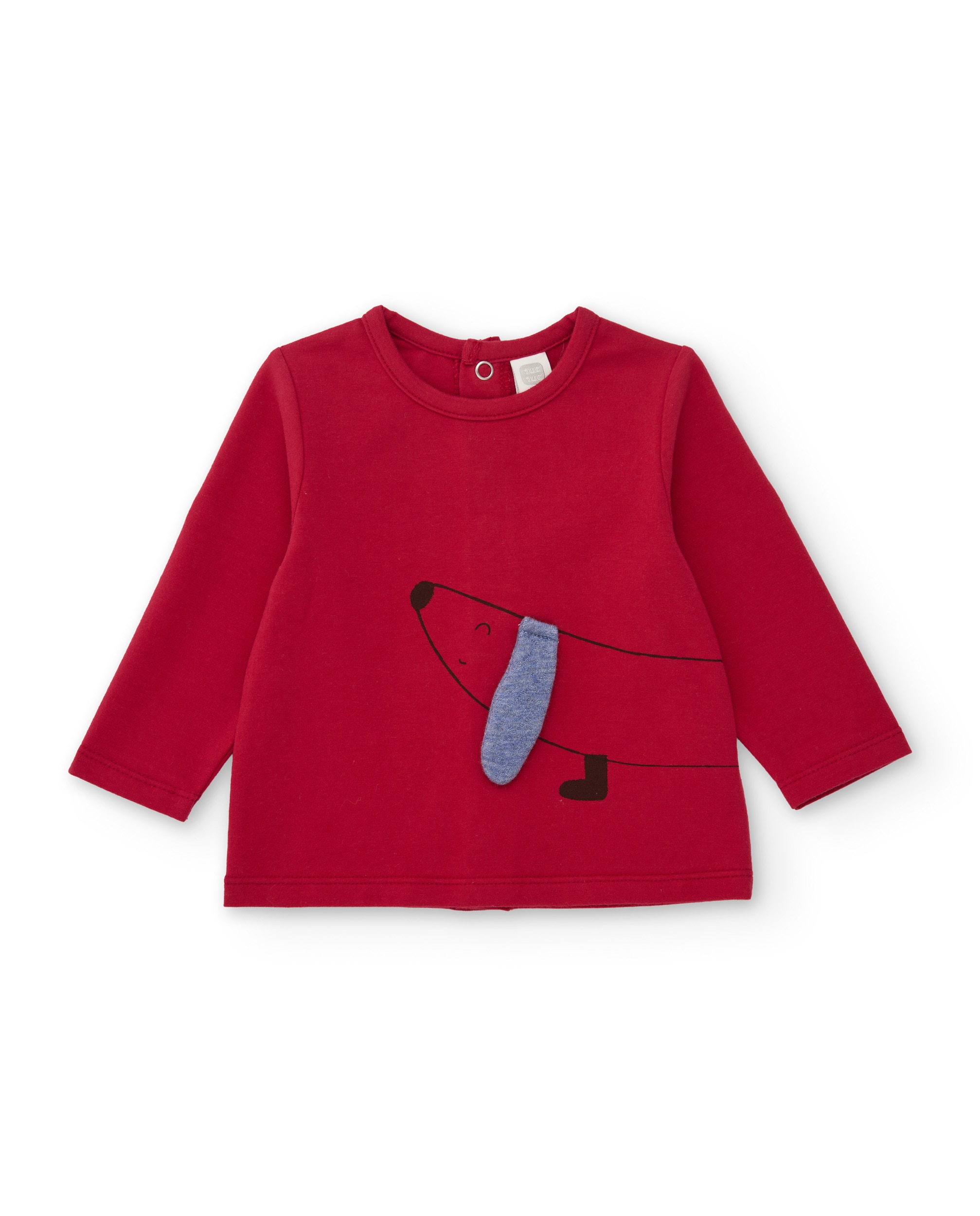 Conjunto de Felpa para Bebé com Ilustração de Cachorro Vermelho-2