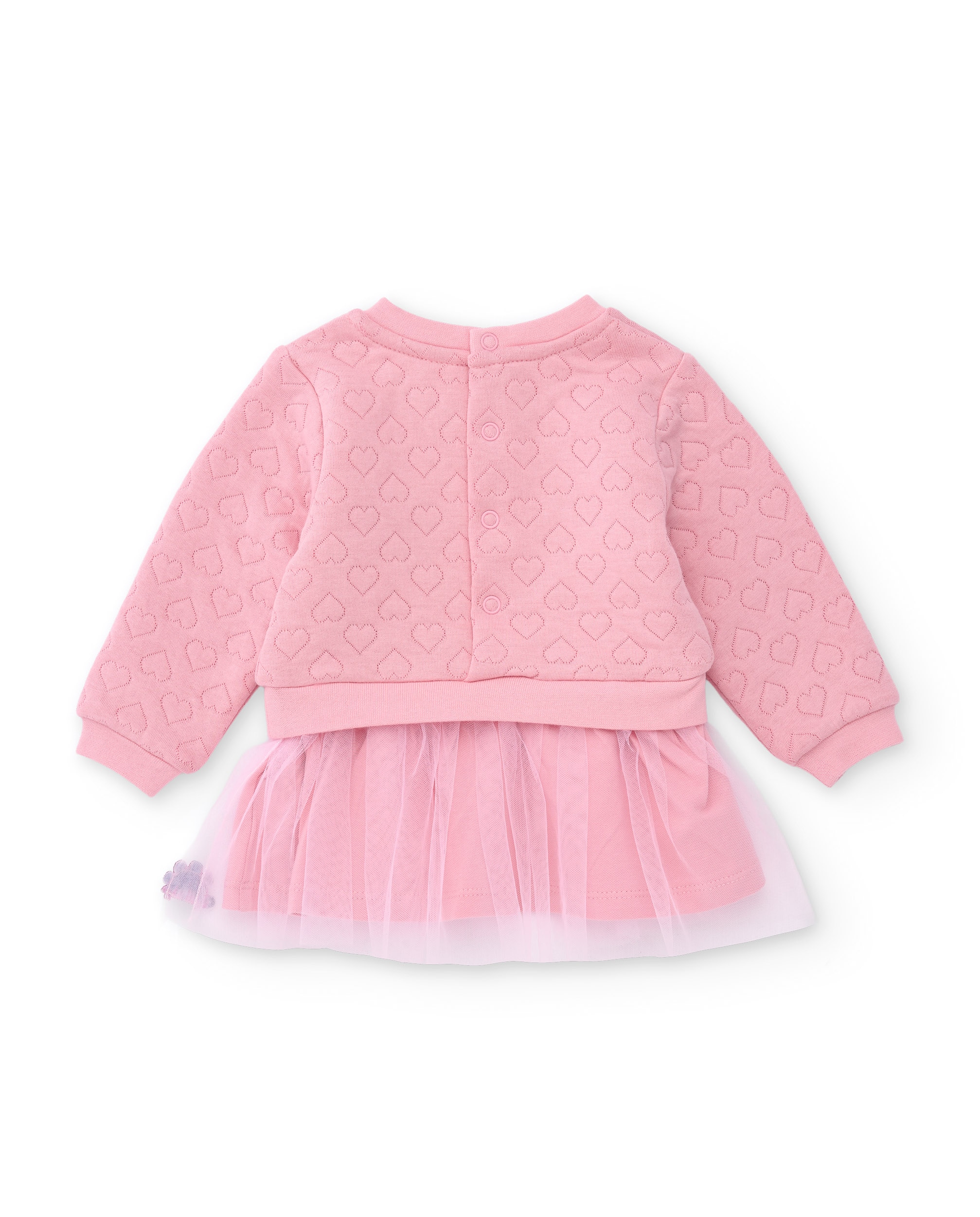 Vestido de Felpa para Bebé com Design de Dinossauro Rosa-2