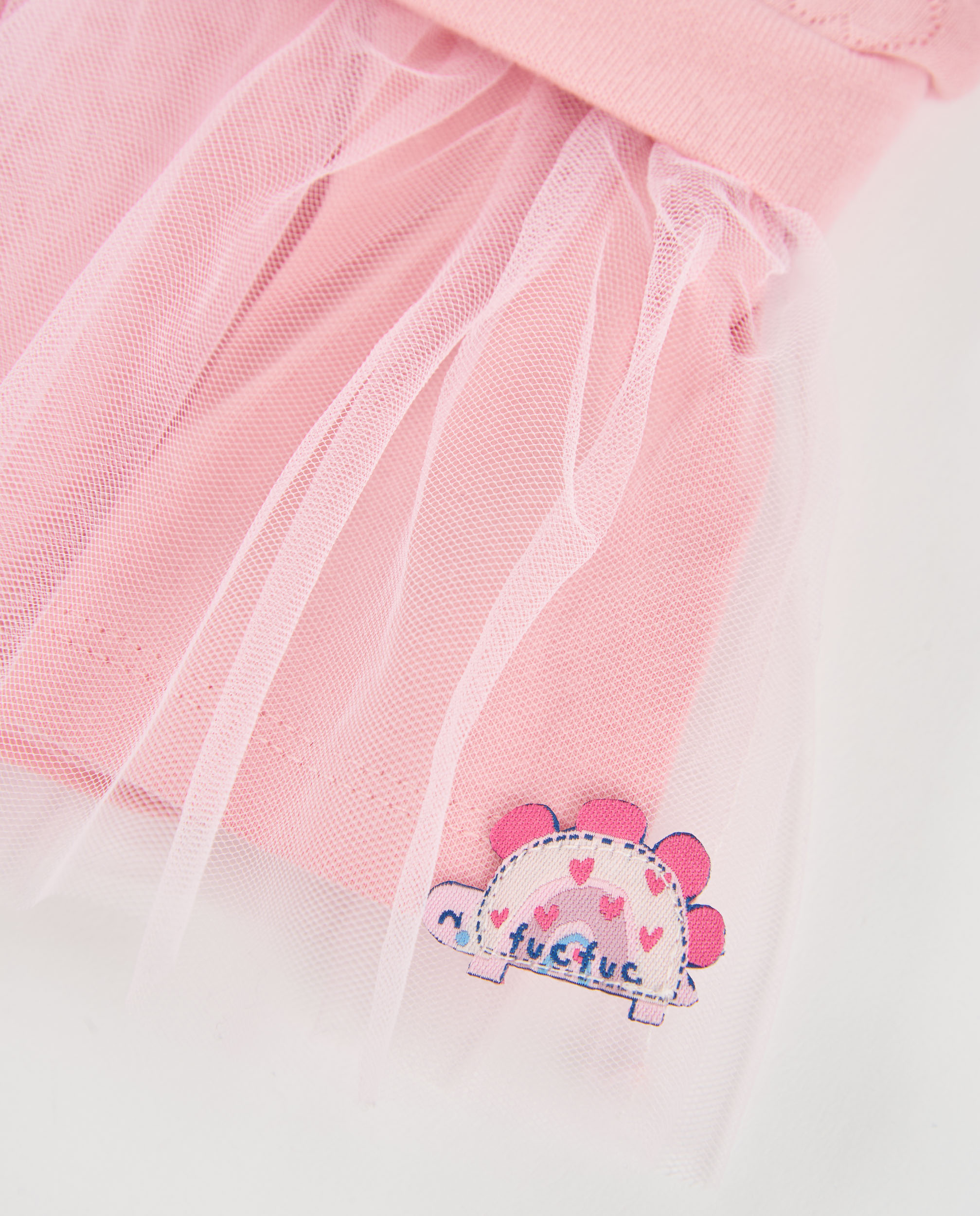 Vestido de Felpa para Bebé com Design de Dinossauro Rosa-4