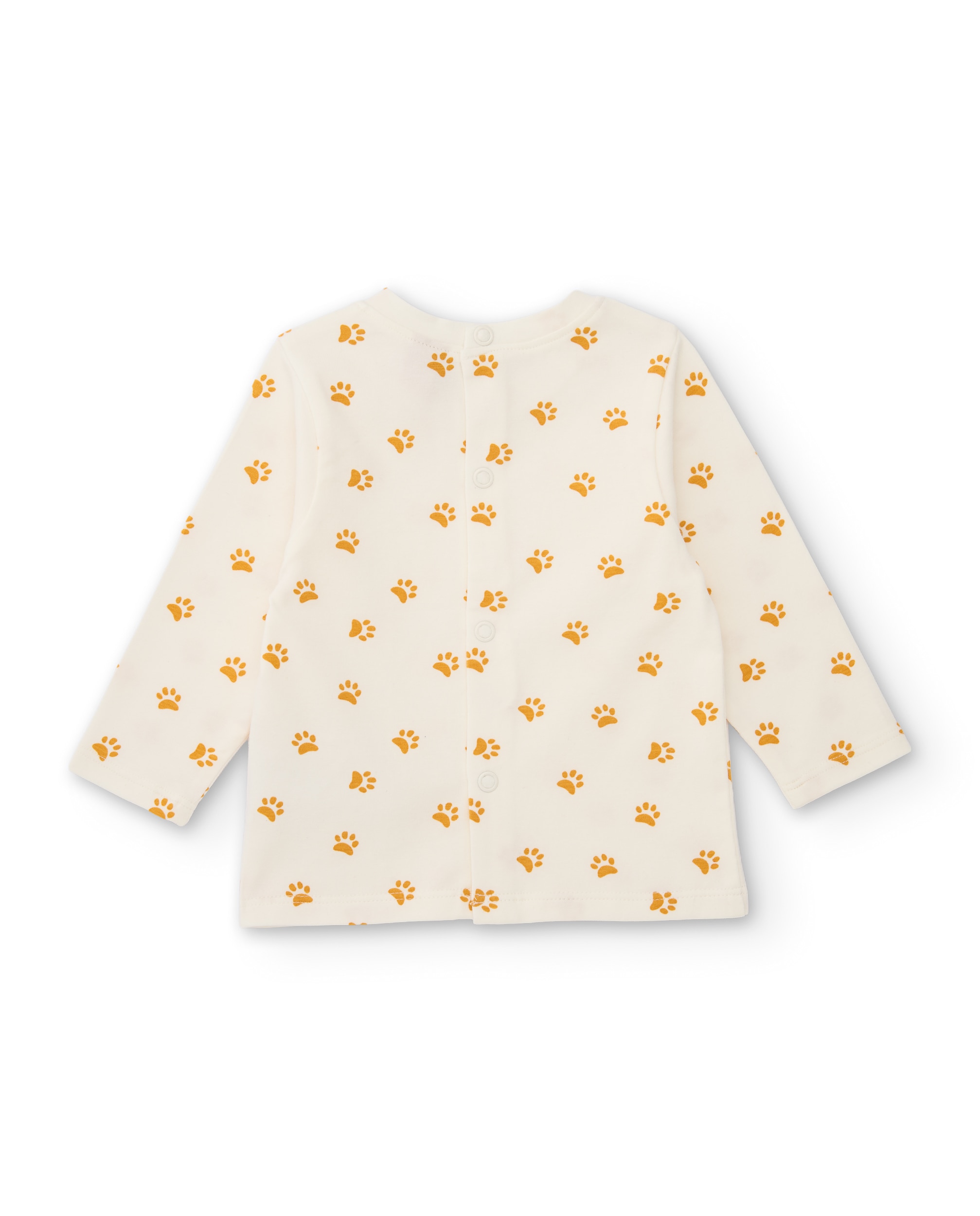 Conjunto de Felpa para Bebé com T-shirt Estampada Mostarda-3