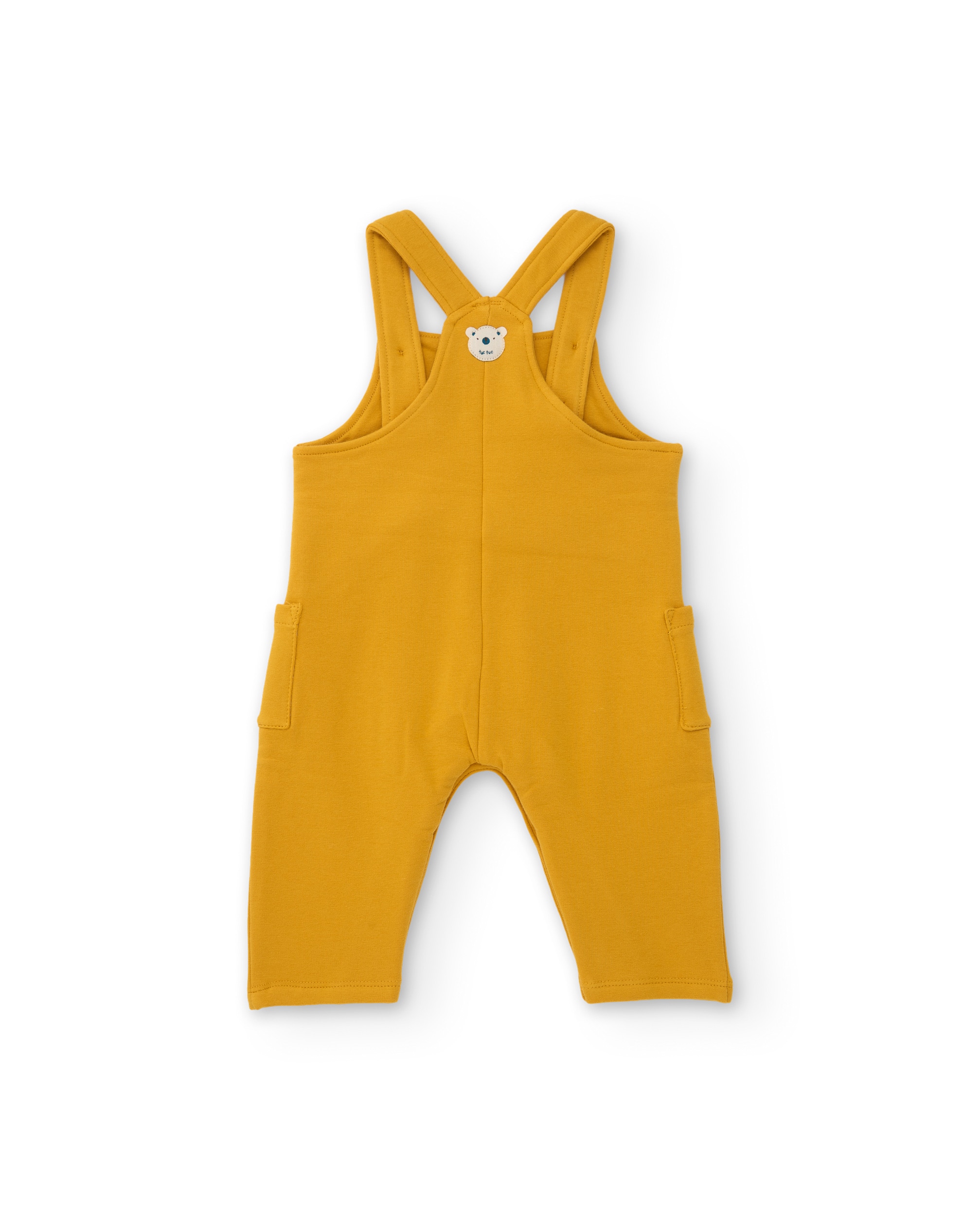 Conjunto de Felpa para Bebé com T-shirt Estampada Mostarda-5