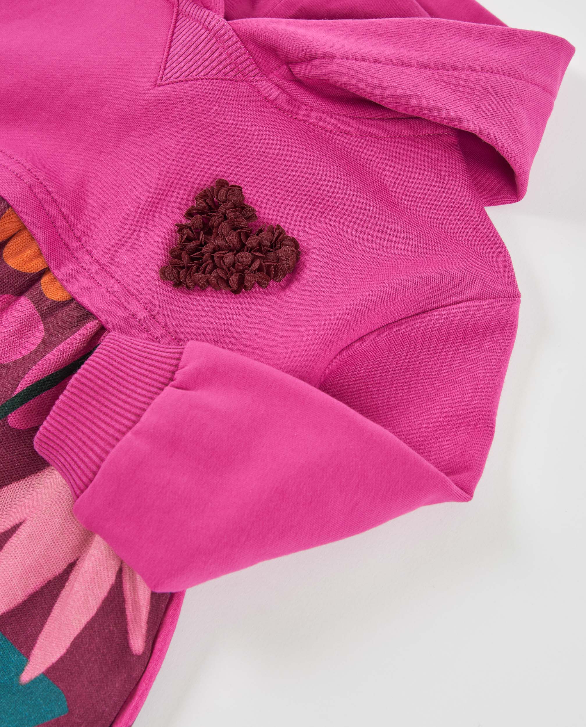Vestido Infantil de Tecido Plano com Capuz e Estampado Floral Tuc tuc Violeta-3