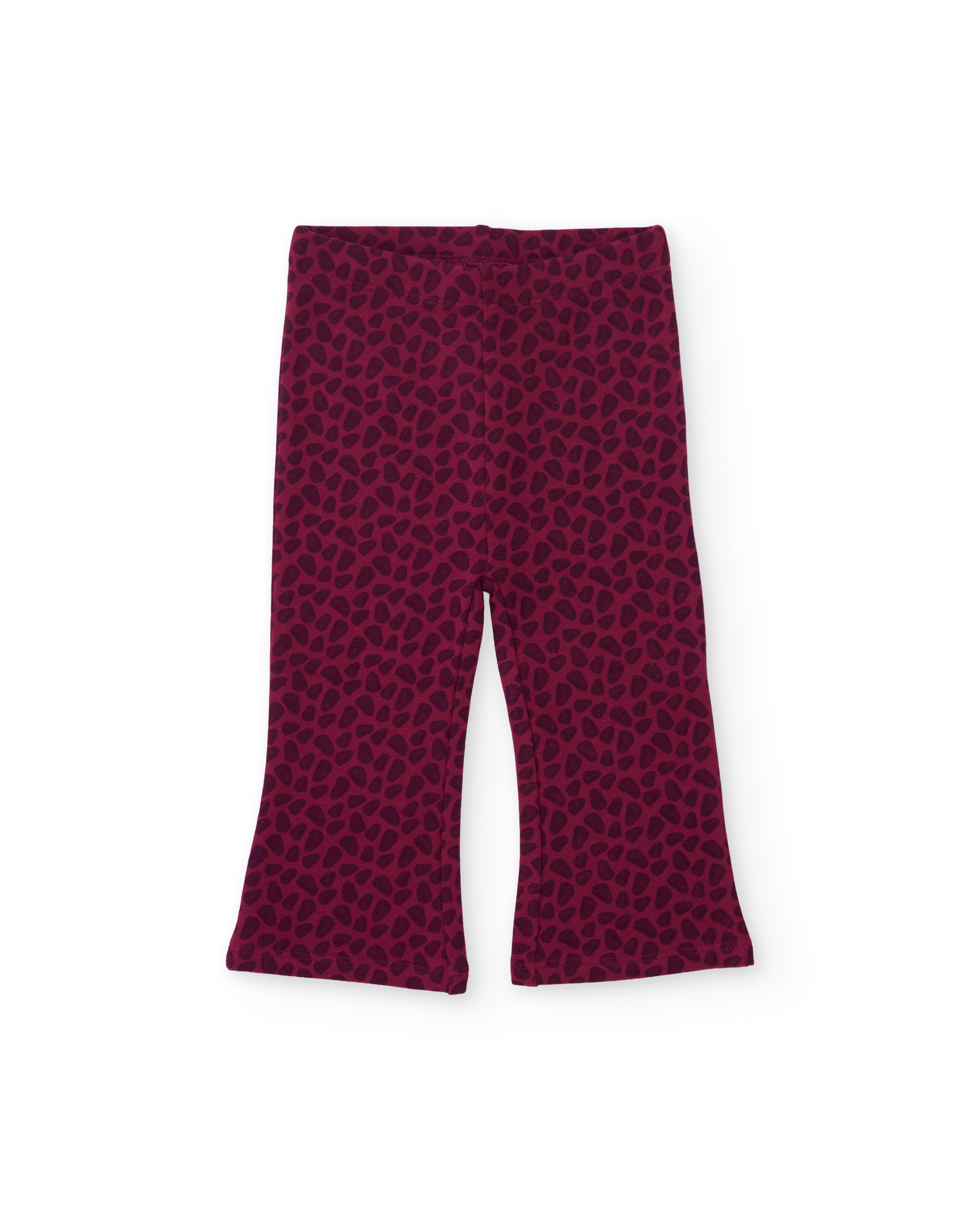 Calças Infantil de Felpa com Design Animal Print e Tacto Suave Bordeaux-2