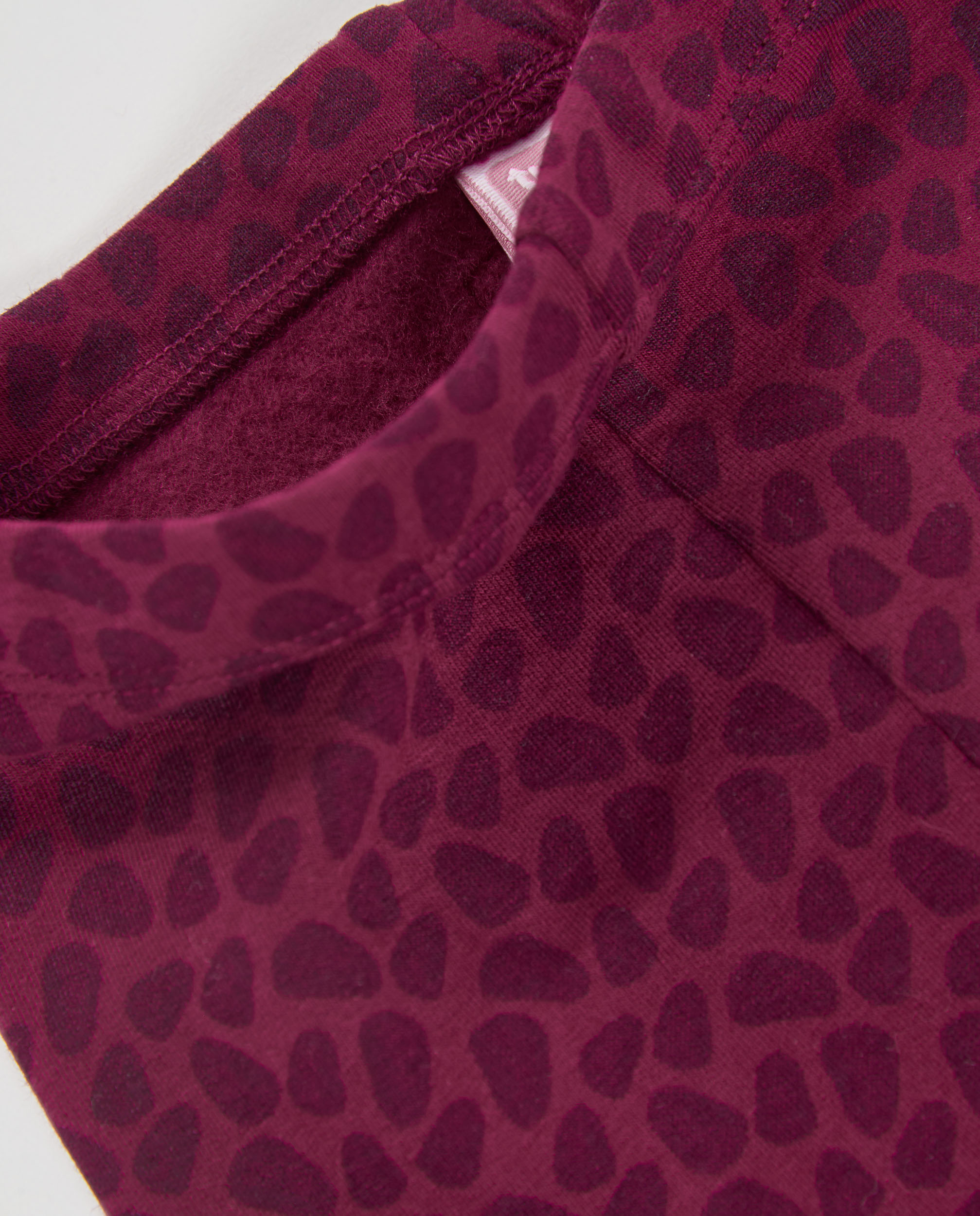 Calças Infantil de Felpa com Design Animal Print e Tacto Suave Bordeaux-4