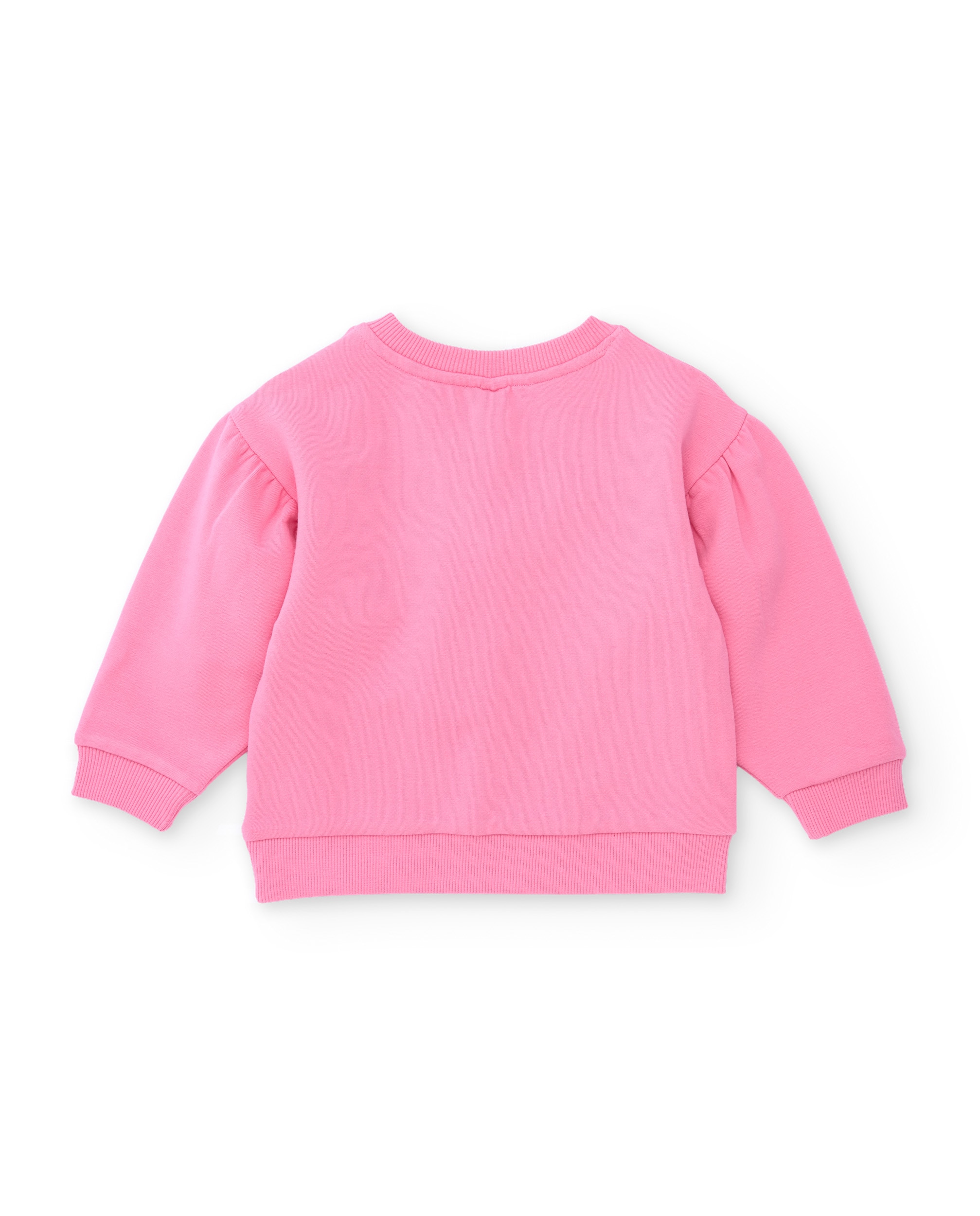 Sweatshirt Infantil de Felpa com Estampado de Girafa e Folhos Rosa-3