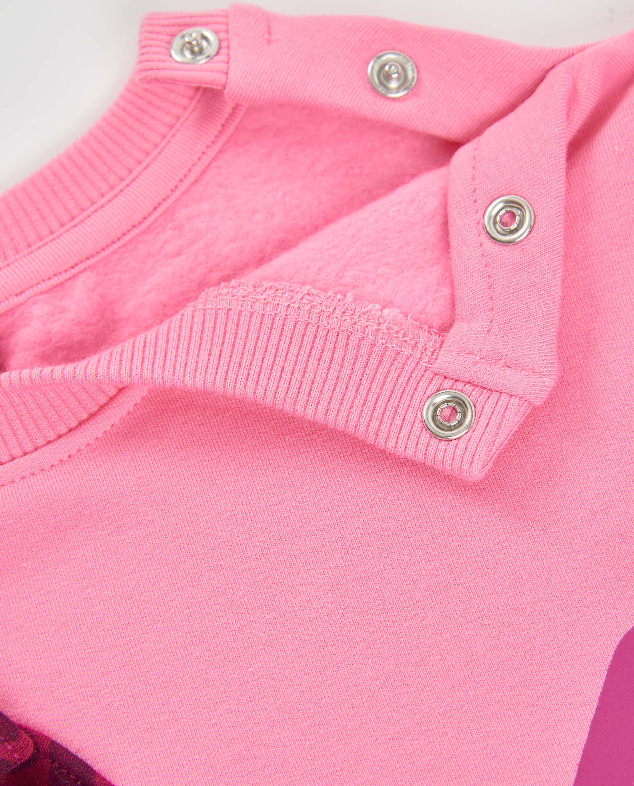 Sweatshirt Infantil de Felpa com Estampado de Girafa e Folhos Rosa-5