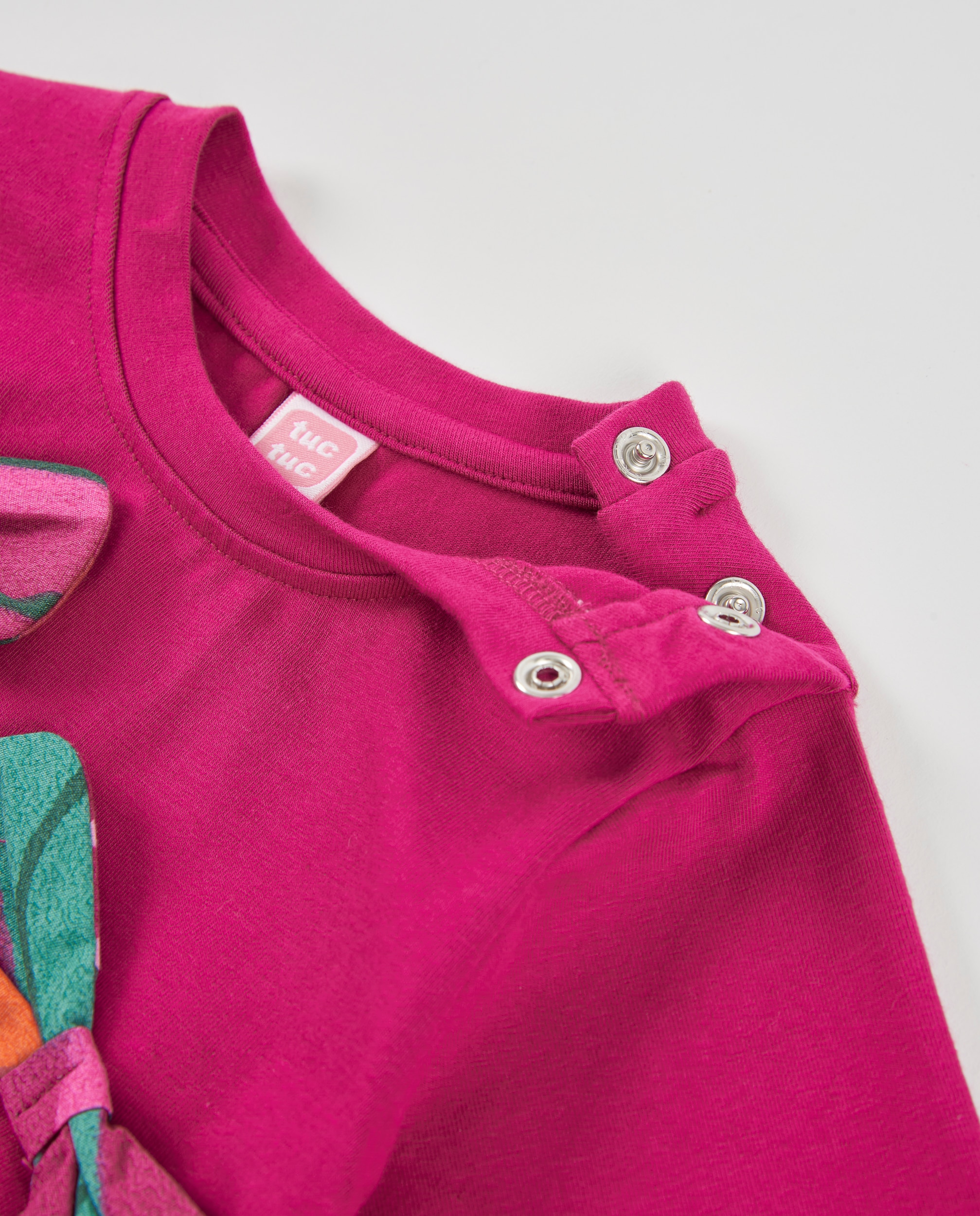 T-shirt Infantil de Malha com Laços Decorativos e Design Original Violeta-3