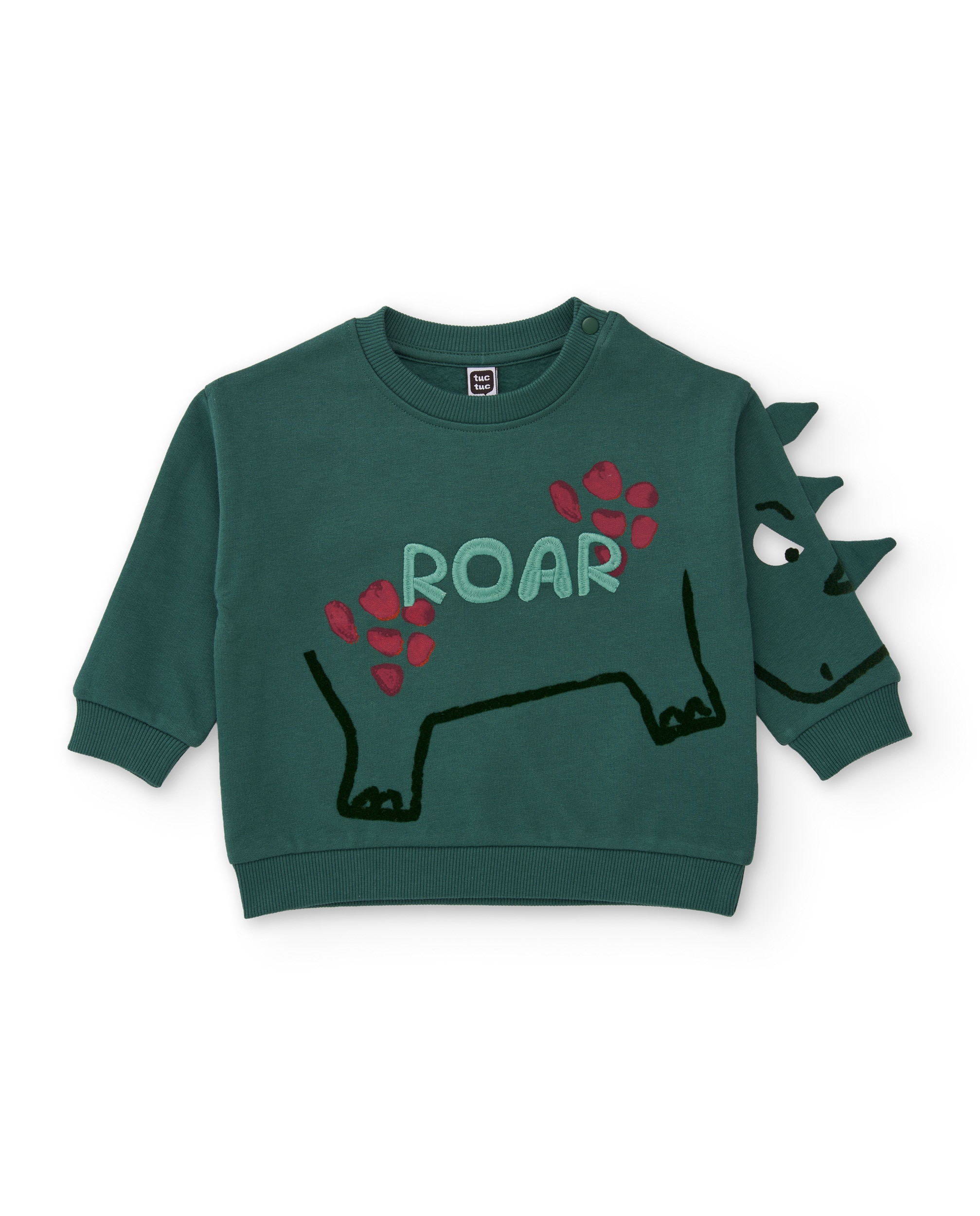 Sweatshirt Infantil de Felpa com Estampado de Rinoceronte Verde-2