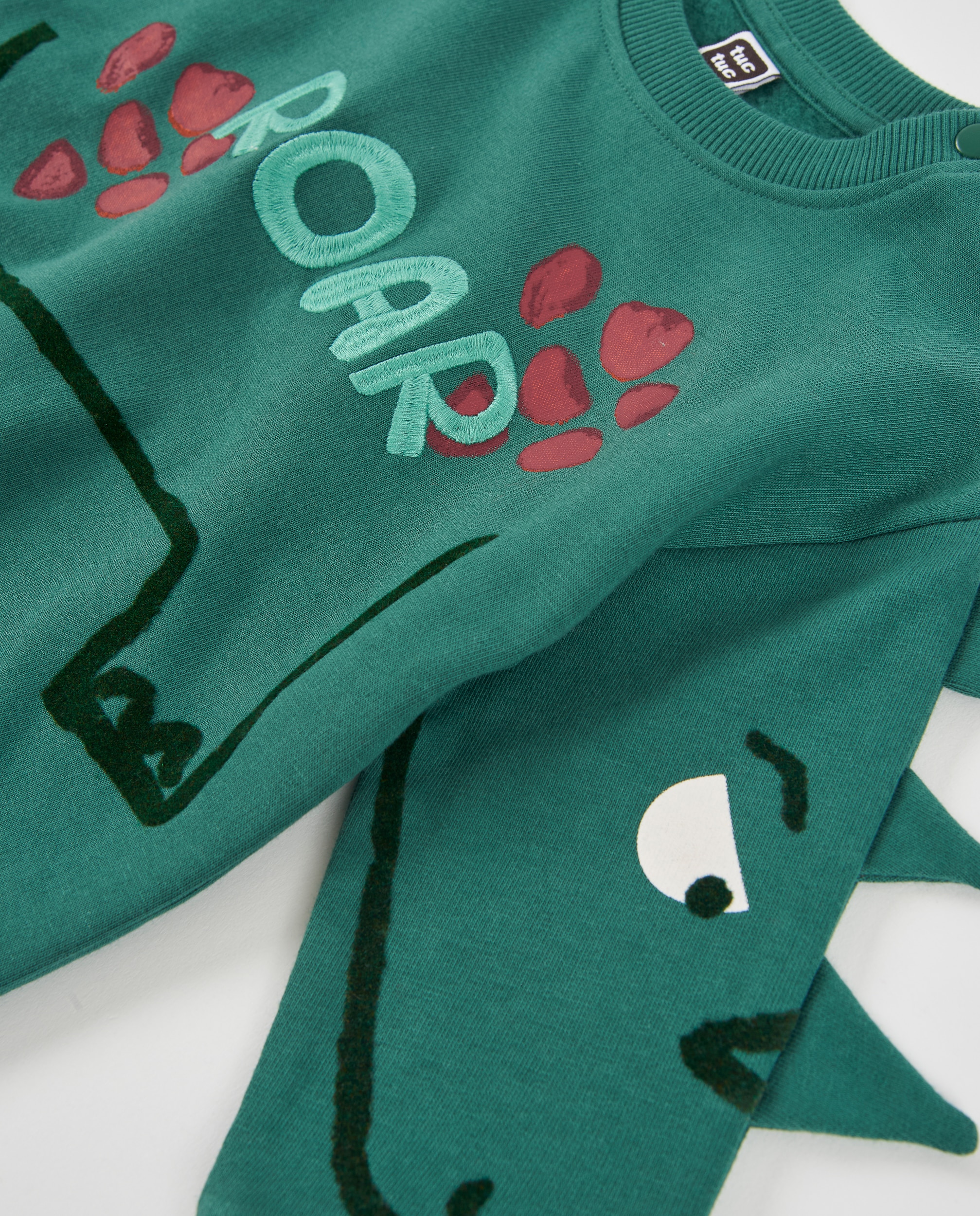 Sweatshirt Infantil de Felpa com Estampado de Rinoceronte Verde-4