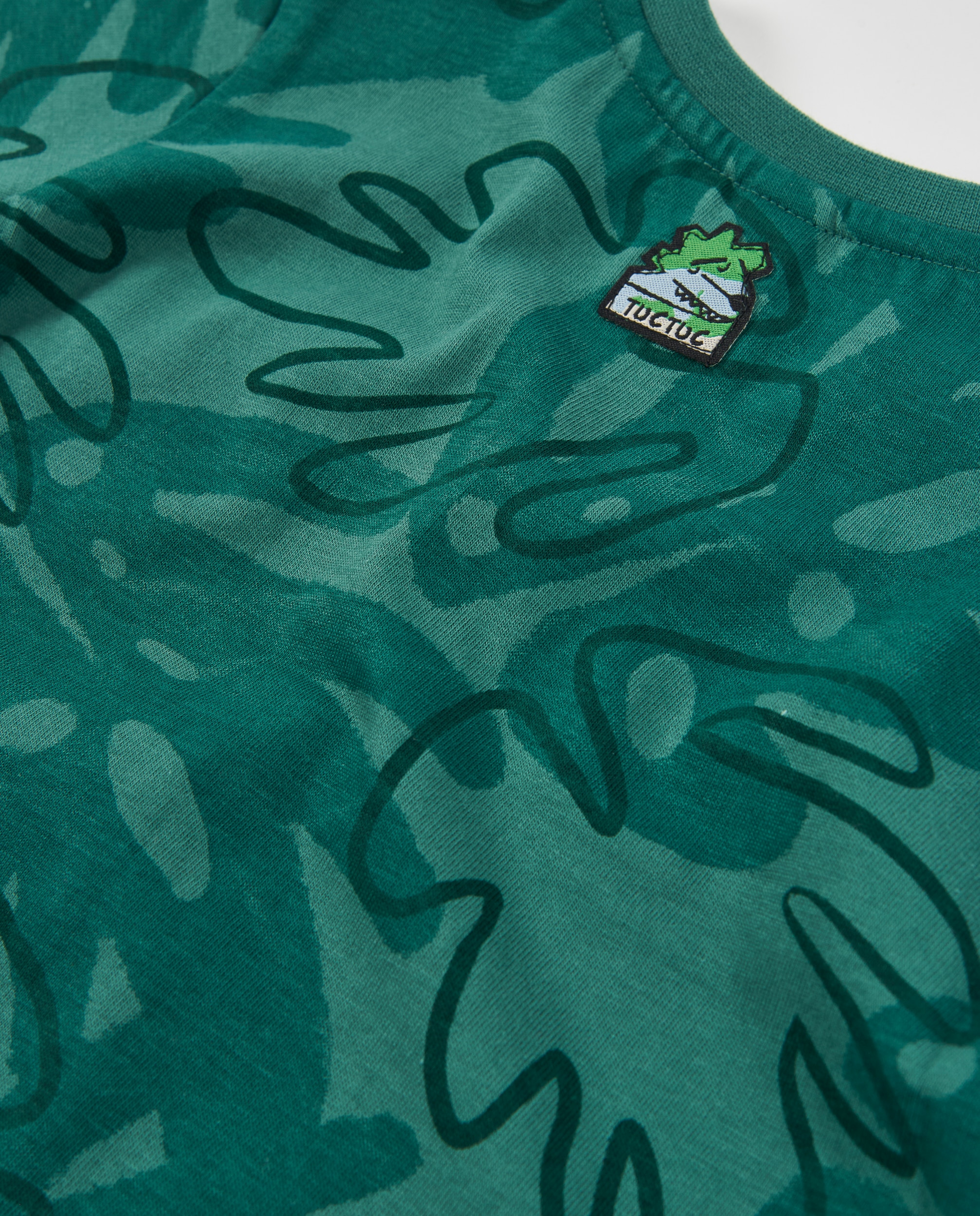 T-shirt Infantil de Malha com Design de Selva e Bolso Verde-4