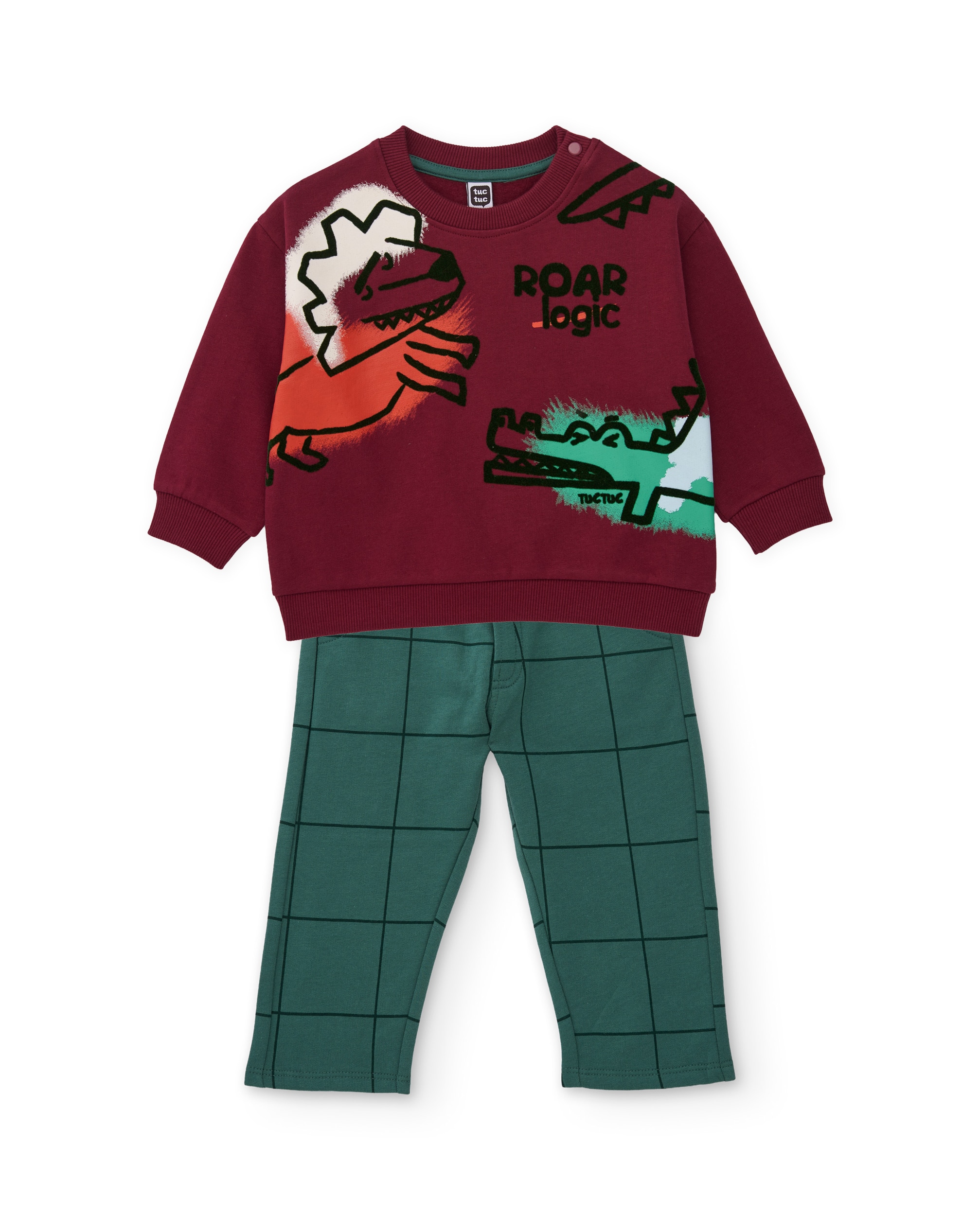 Imagem 0 de Conjunto Infantil de Felpa com Sweatshirt de Animais Sabana e Calças