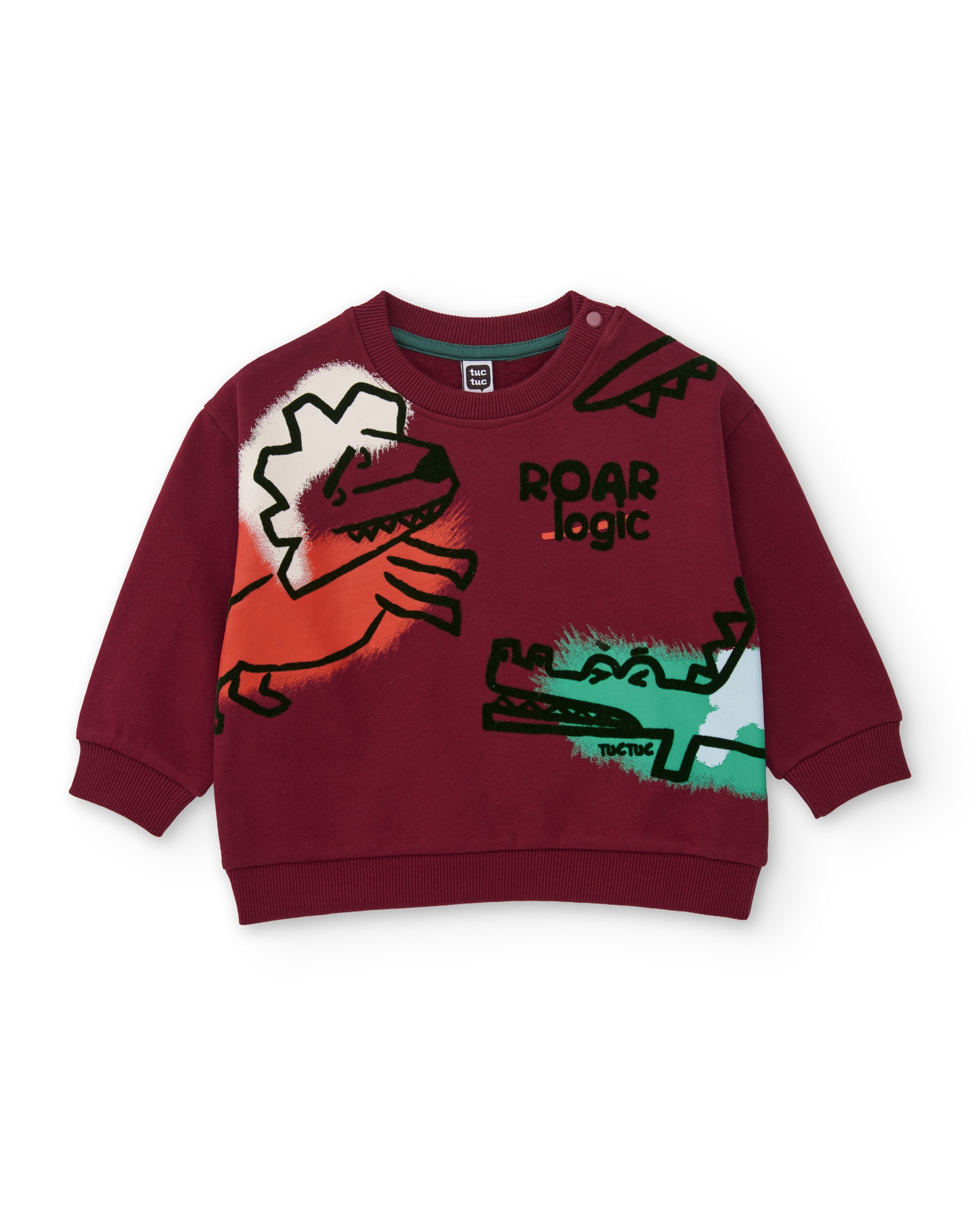 Conjunto Infantil de Felpa com Sweatshirt de Animais Sabana e Calças Bordeaux-2