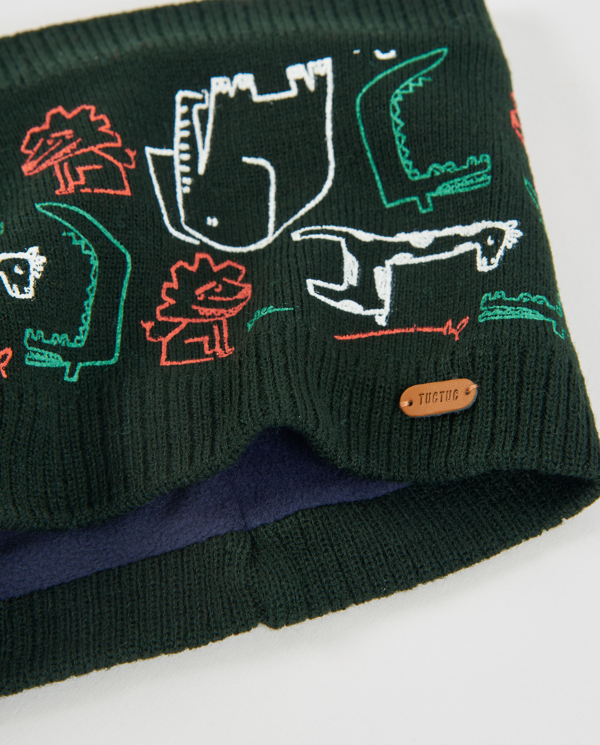 Set Infantil de Tricô com Chapéu e Gola Estampada Verde-4