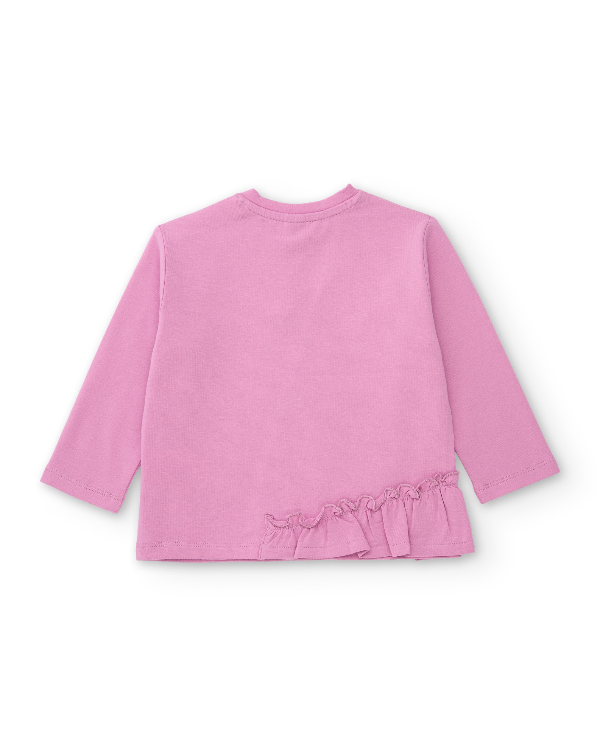 T-shirt Infantil de Malha com Manga Comprida e Estampado em Moka Rosa-3