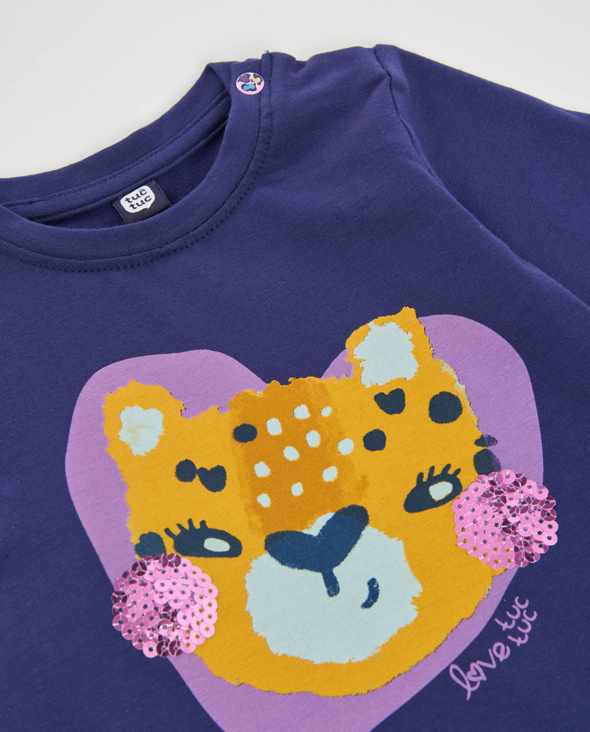 T-shirt Infantil de Malha com Apliques Animados e Manga Comprida Tuc tuc Azul-marinho-3
